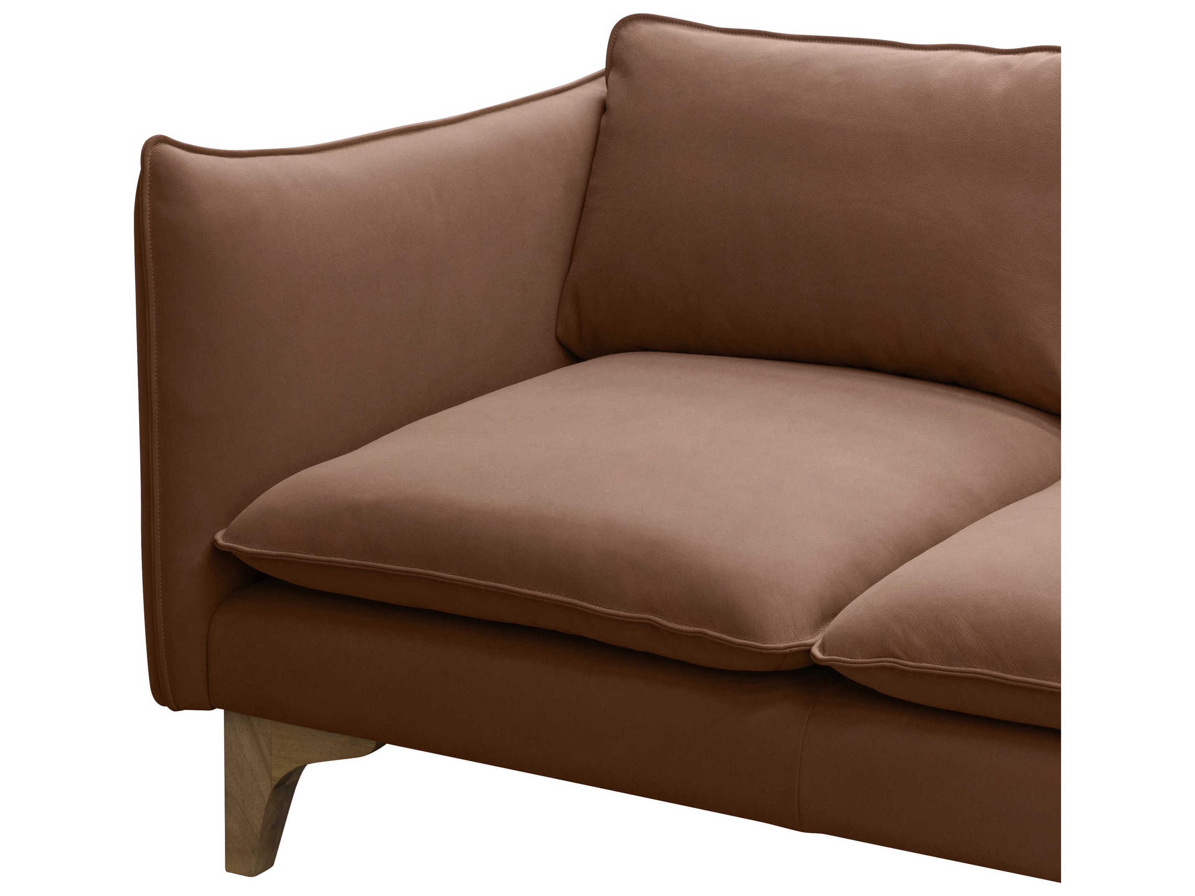 Surya Simone Brown Leather Sofa