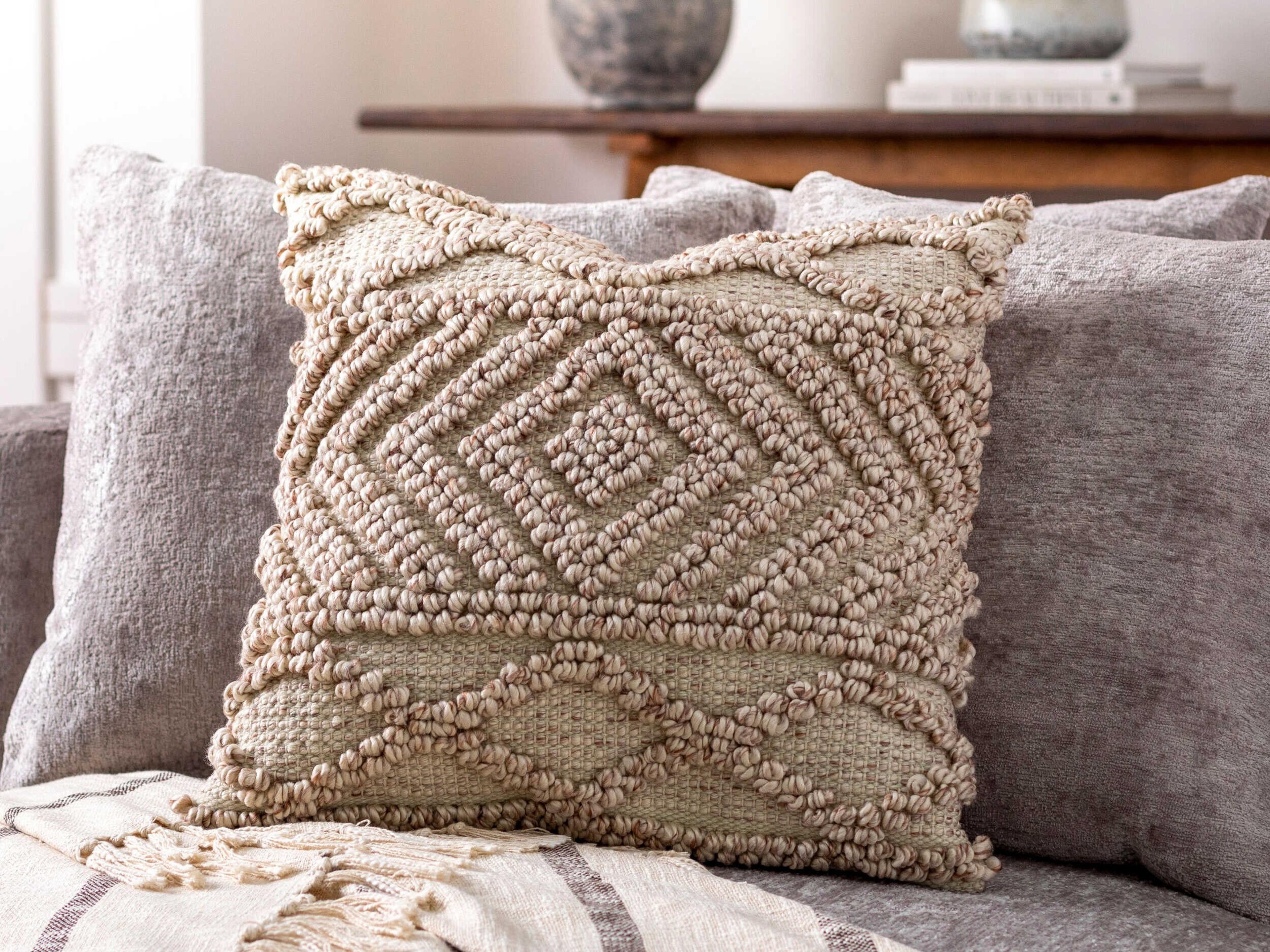 Surya Outdoor Nacka Pale Pink Pillow