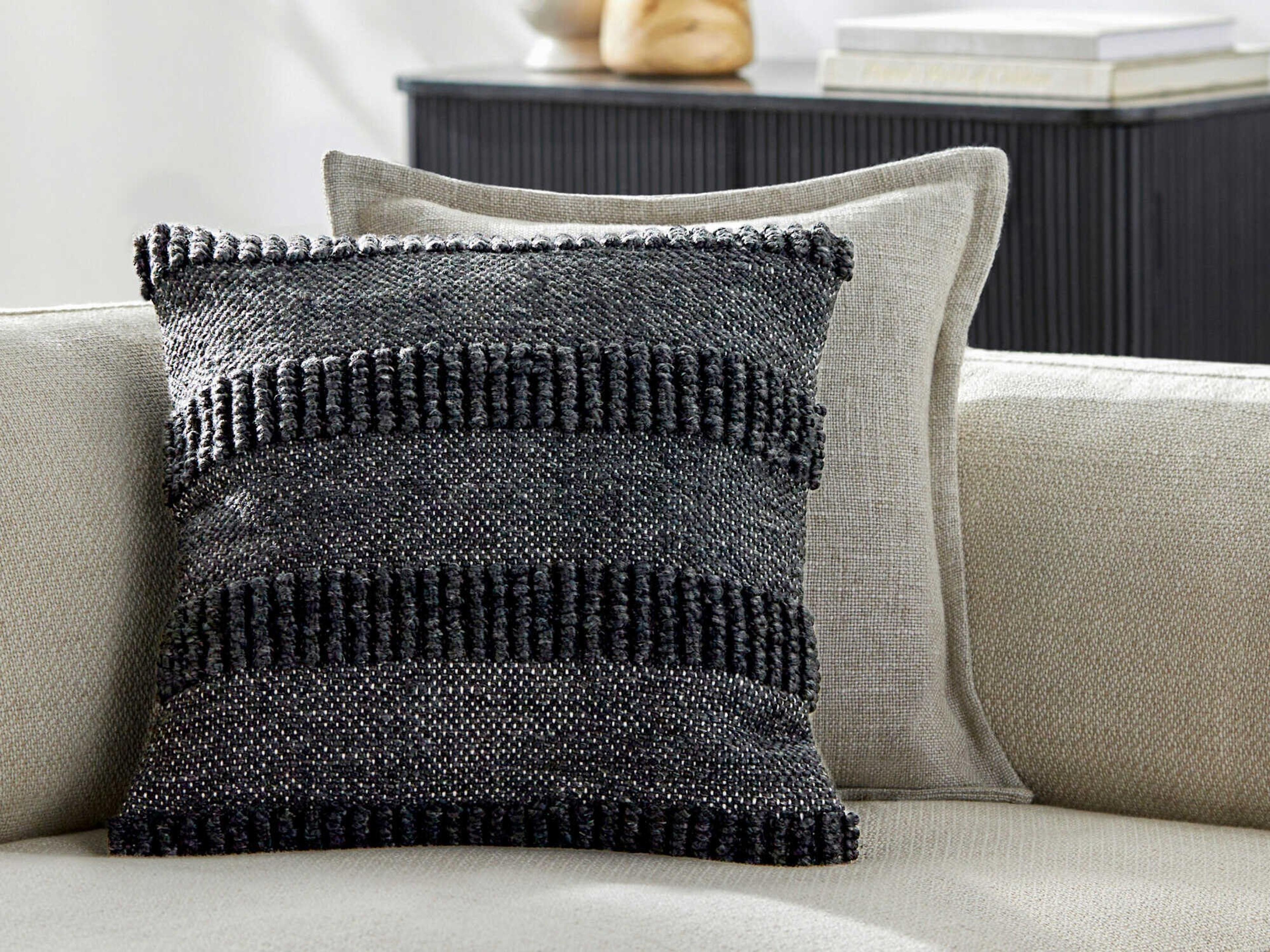 Surya Outdoor Nysa Charcoal Pillow