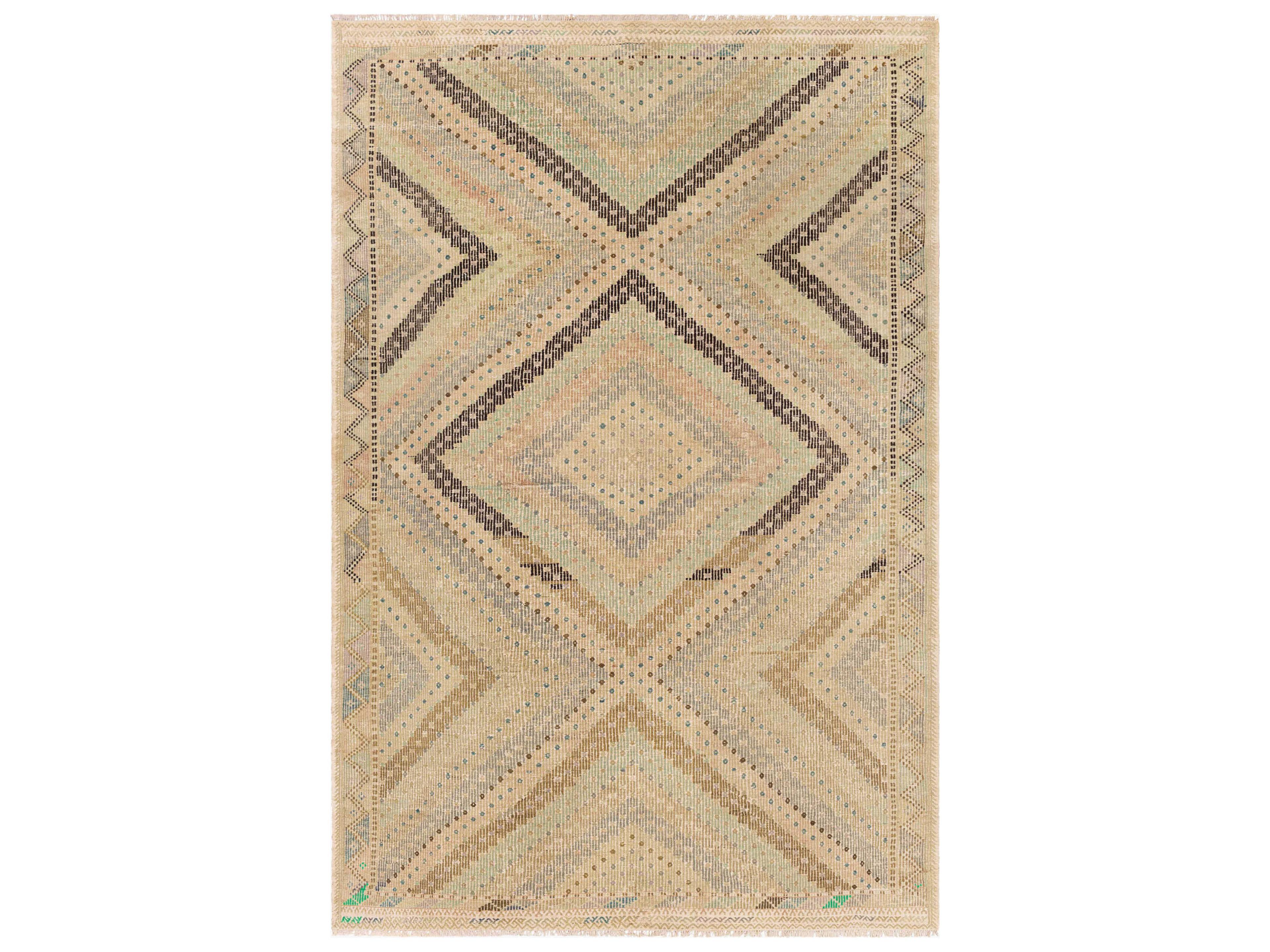 Antique One Of A Kind Geometric Area Rug