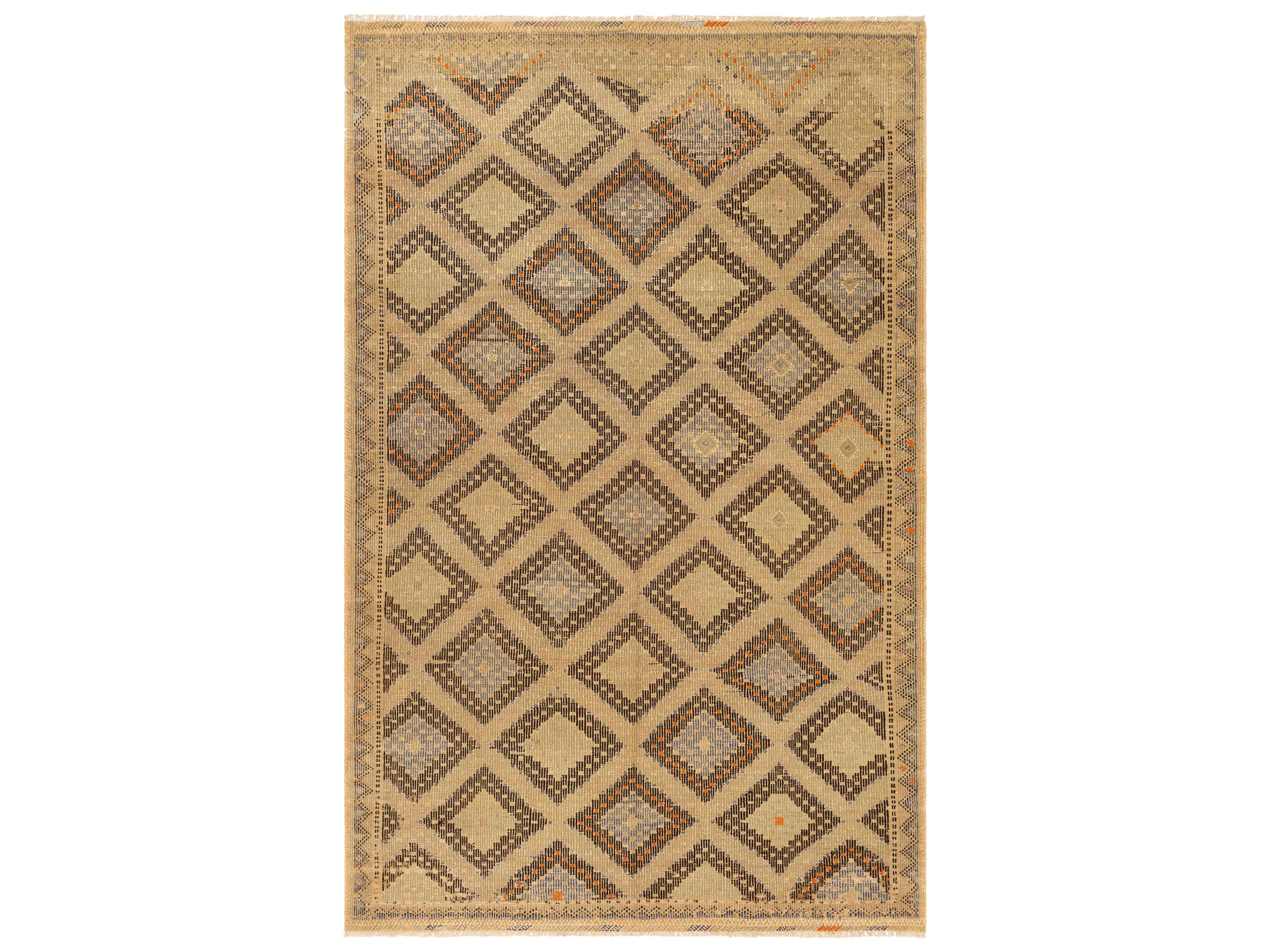 Antique One Of A Kind Geometric Area Rug