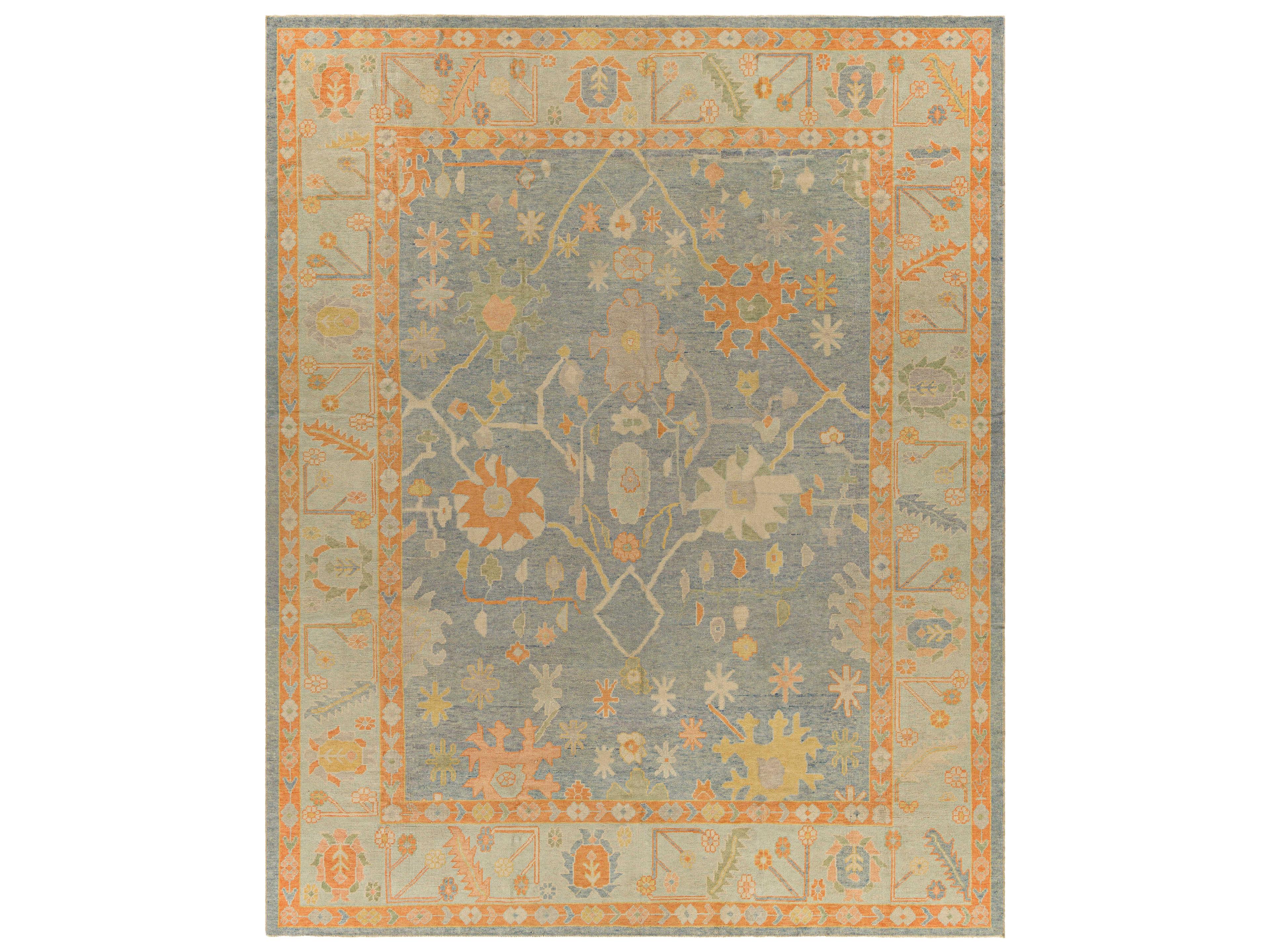 Antique One Of A Kind Bordered Area Rug