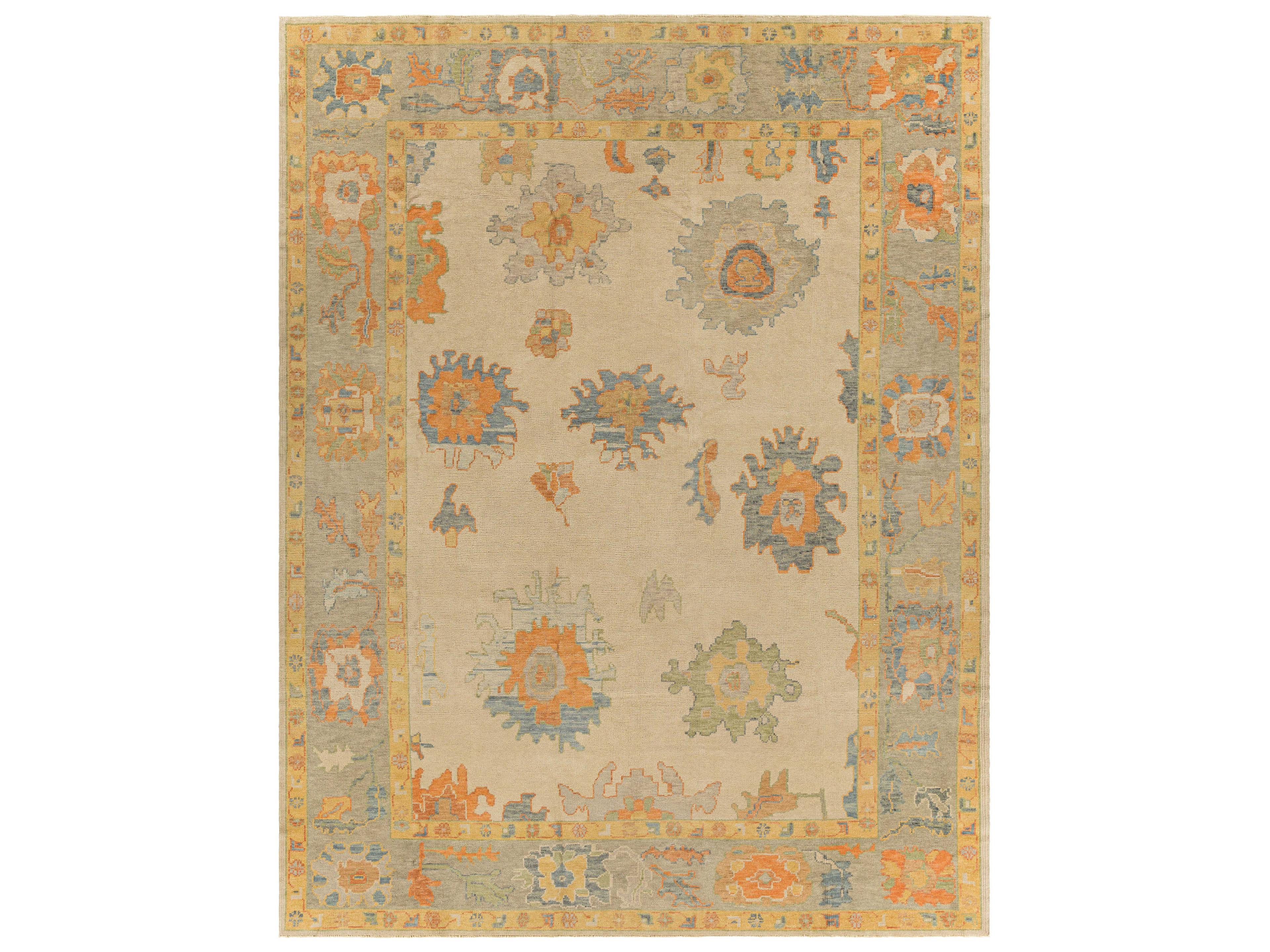 Antique One Of A Kind Bordered Area Rug