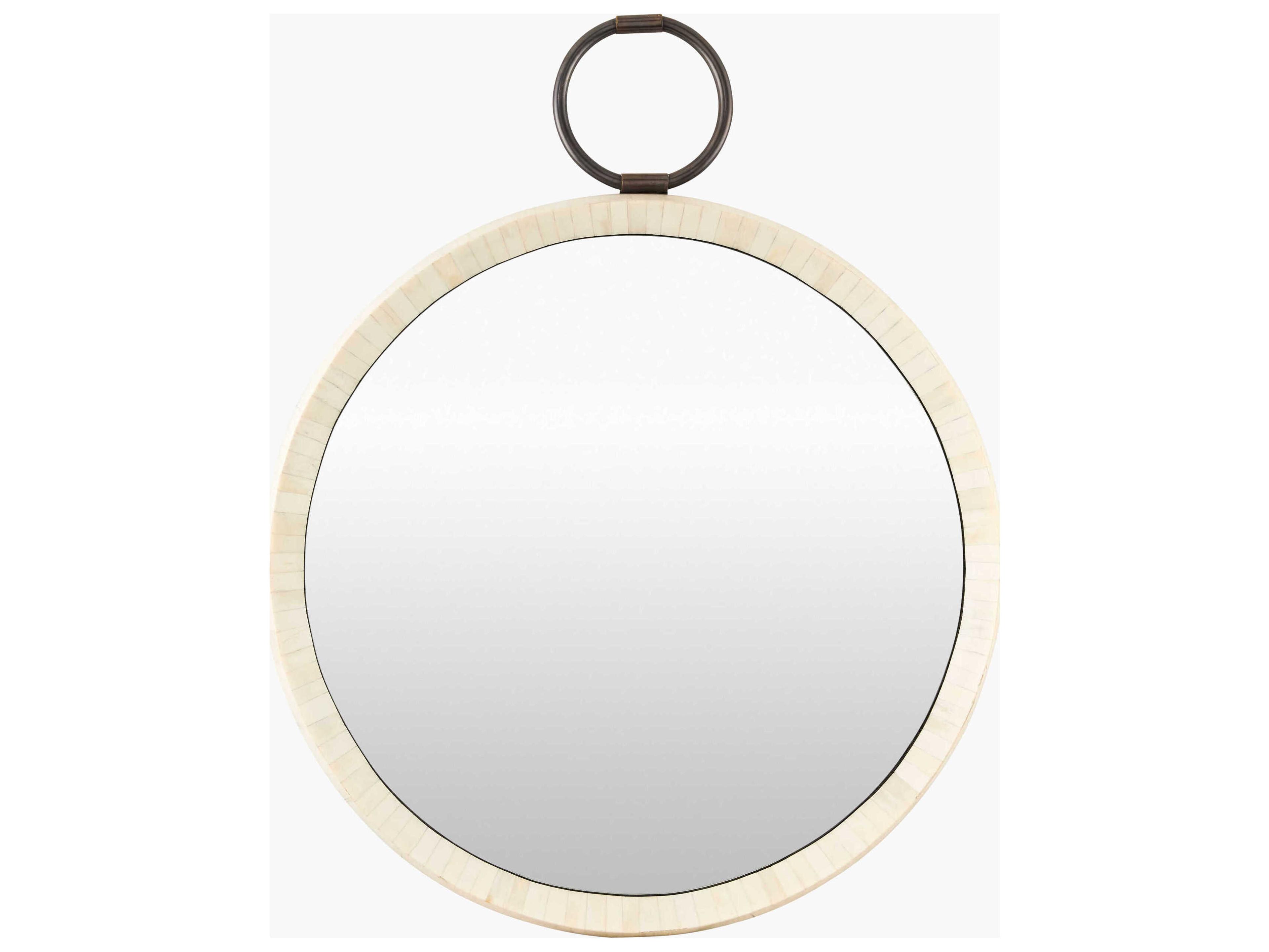 Opale Cream Round Wall Mirror