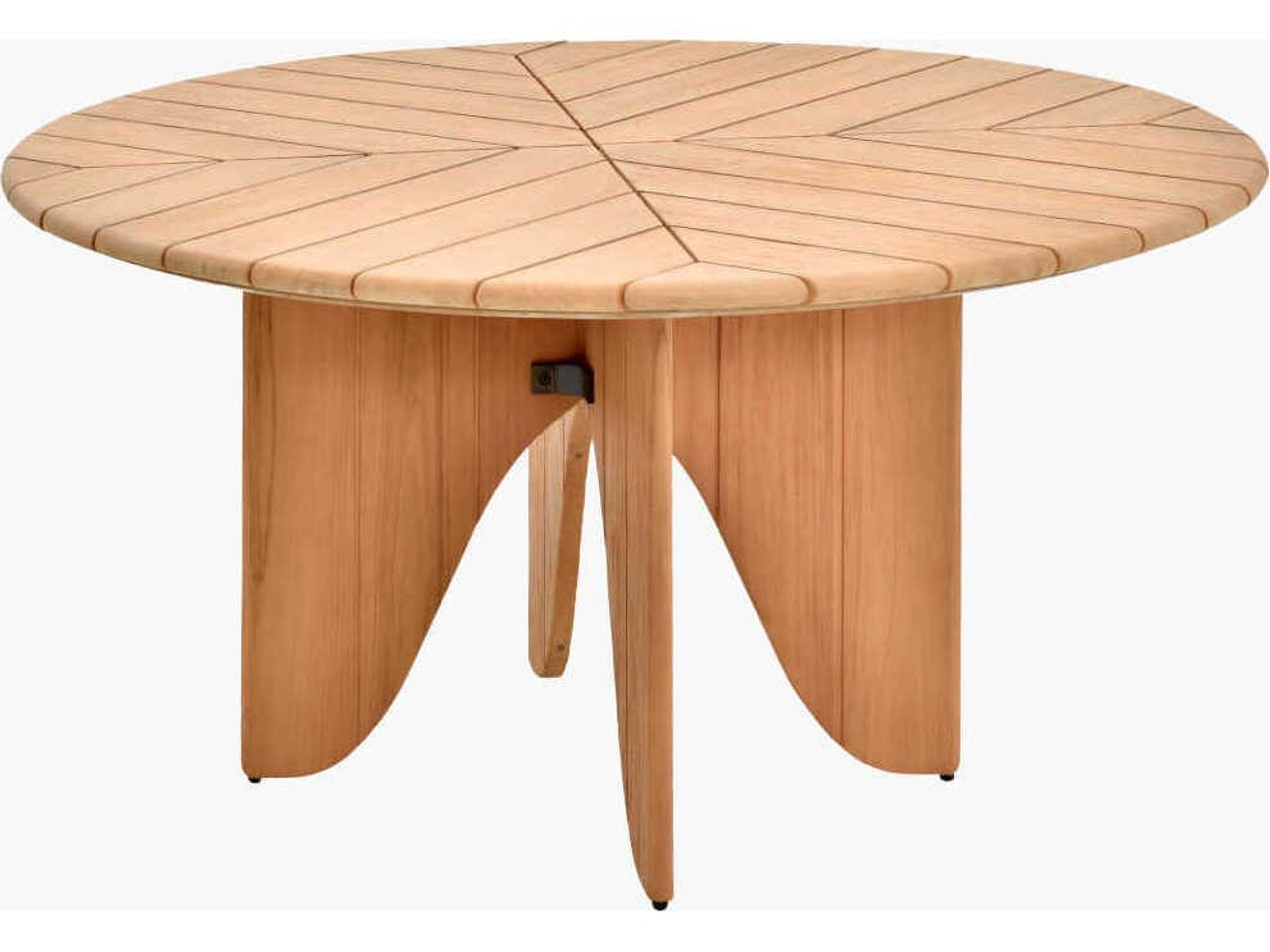 Solene Warm Oak Wood Round Dining Table