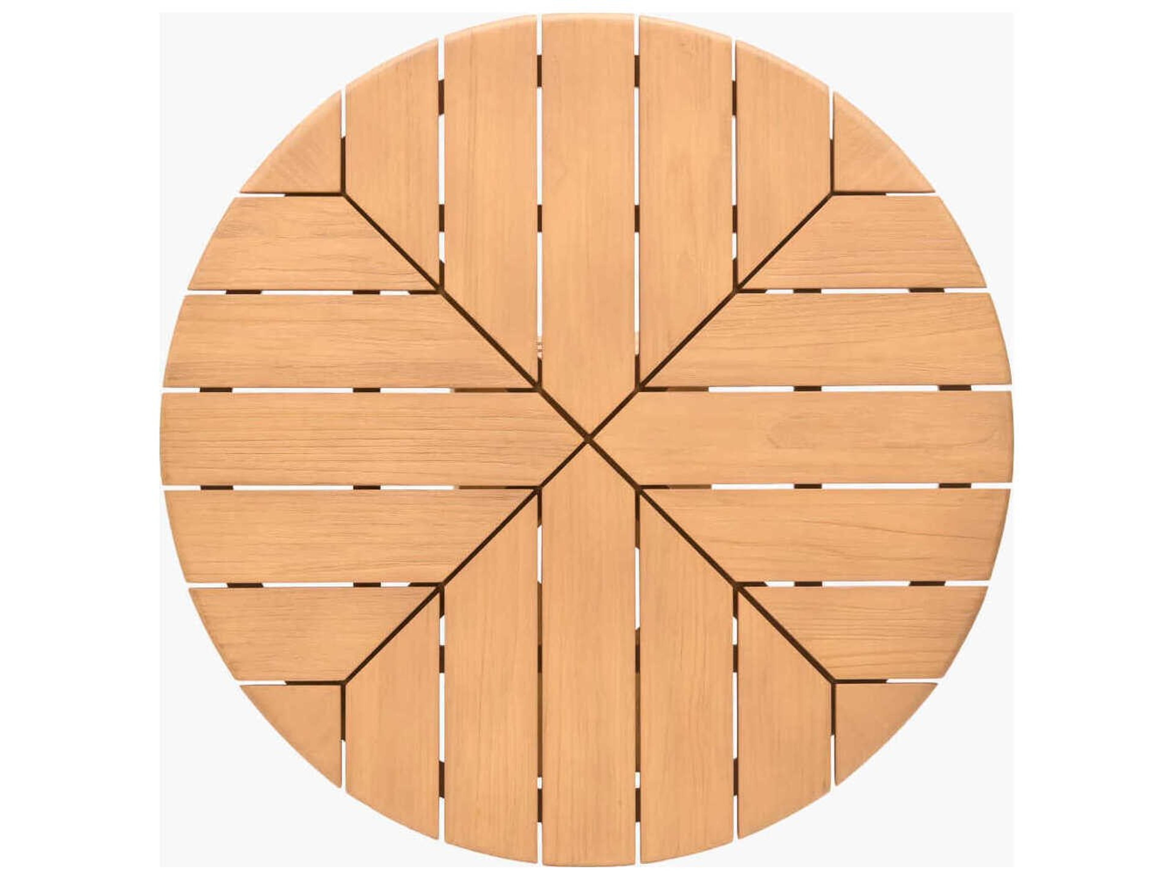 Surya Outdoor Solene Warm Oak Wood Round Dining Table