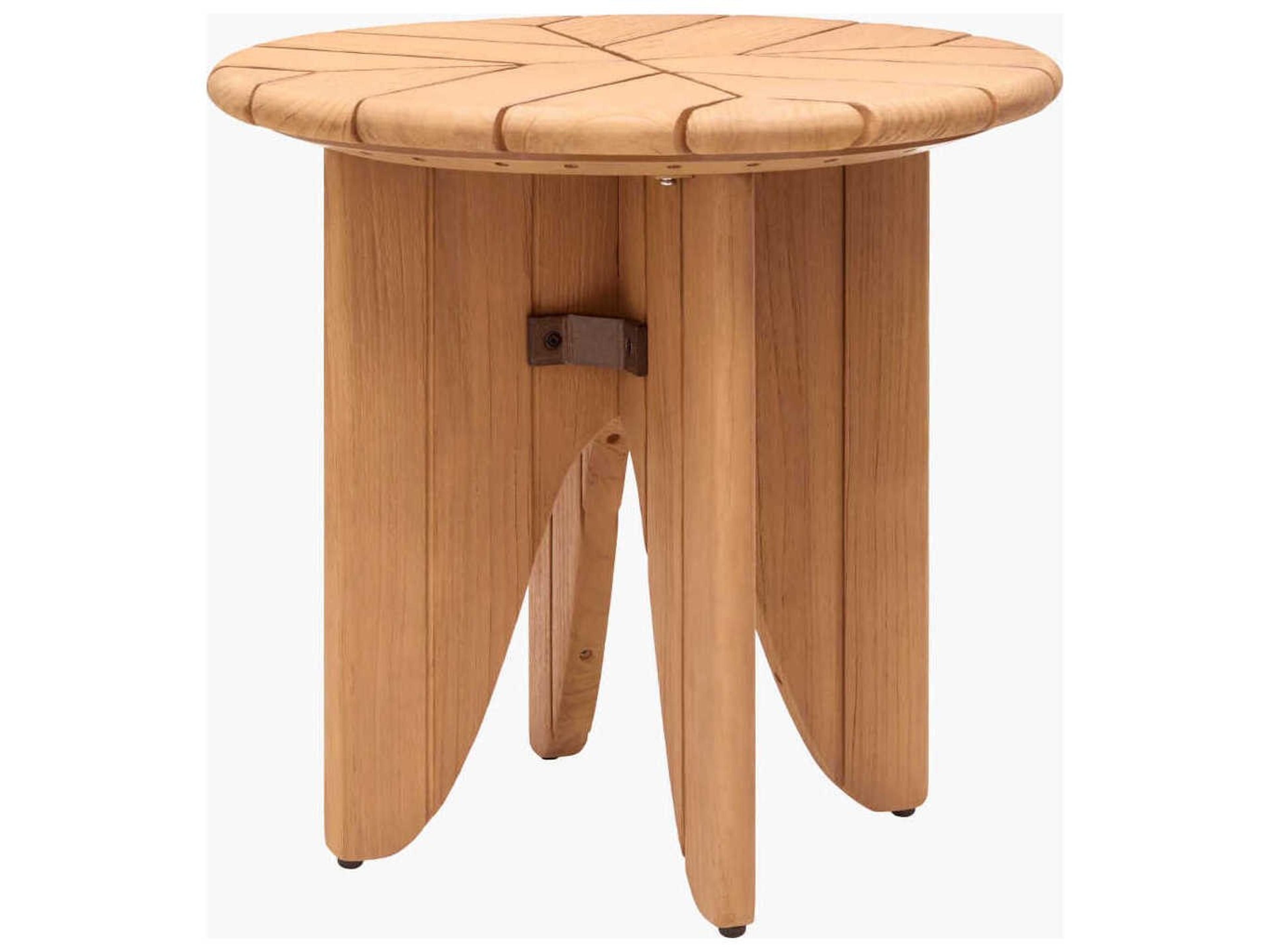 Solene Caramel Wood Round End Table
