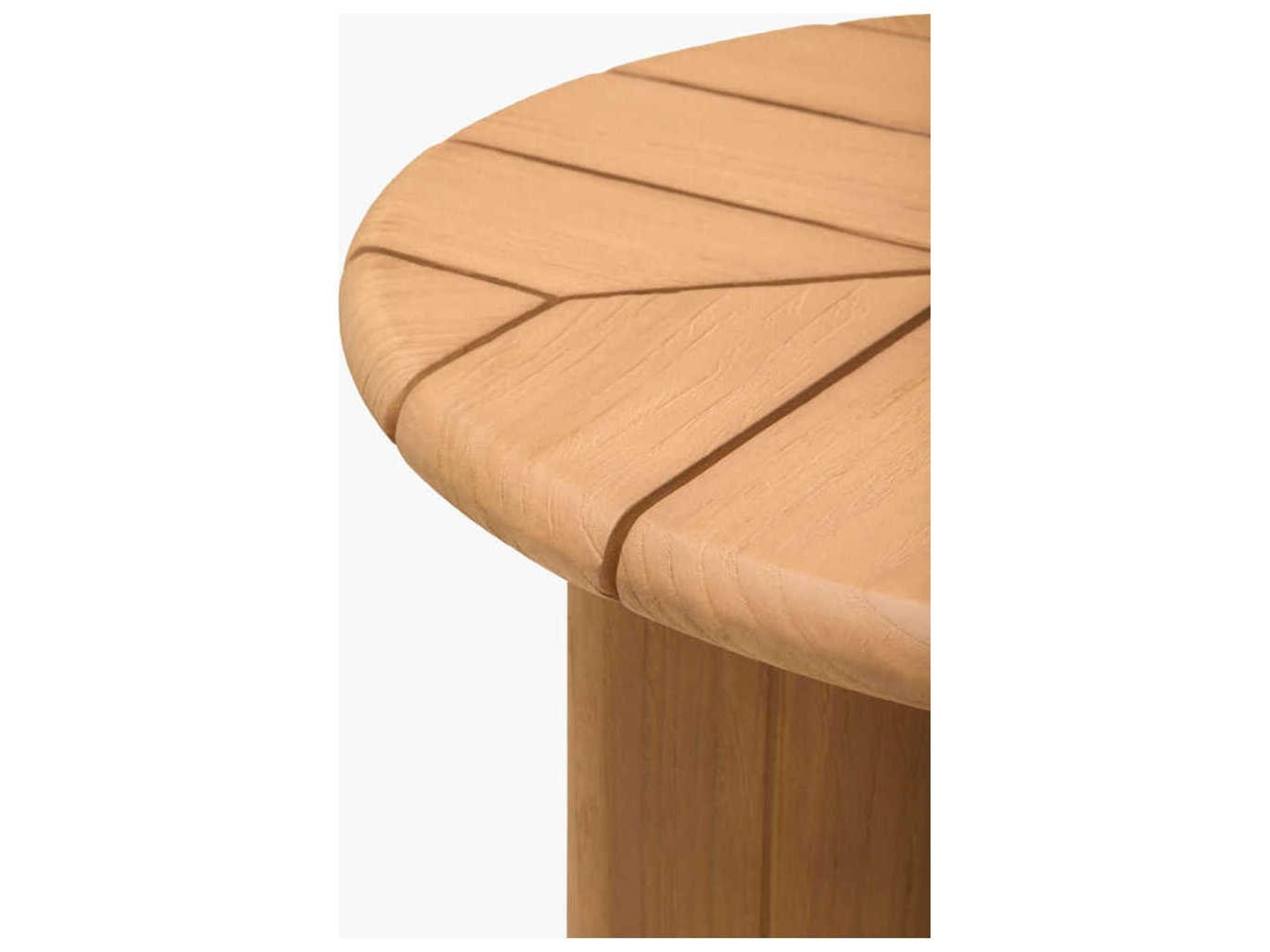 Surya Outdoor Solene Caramel Wood Round End Table