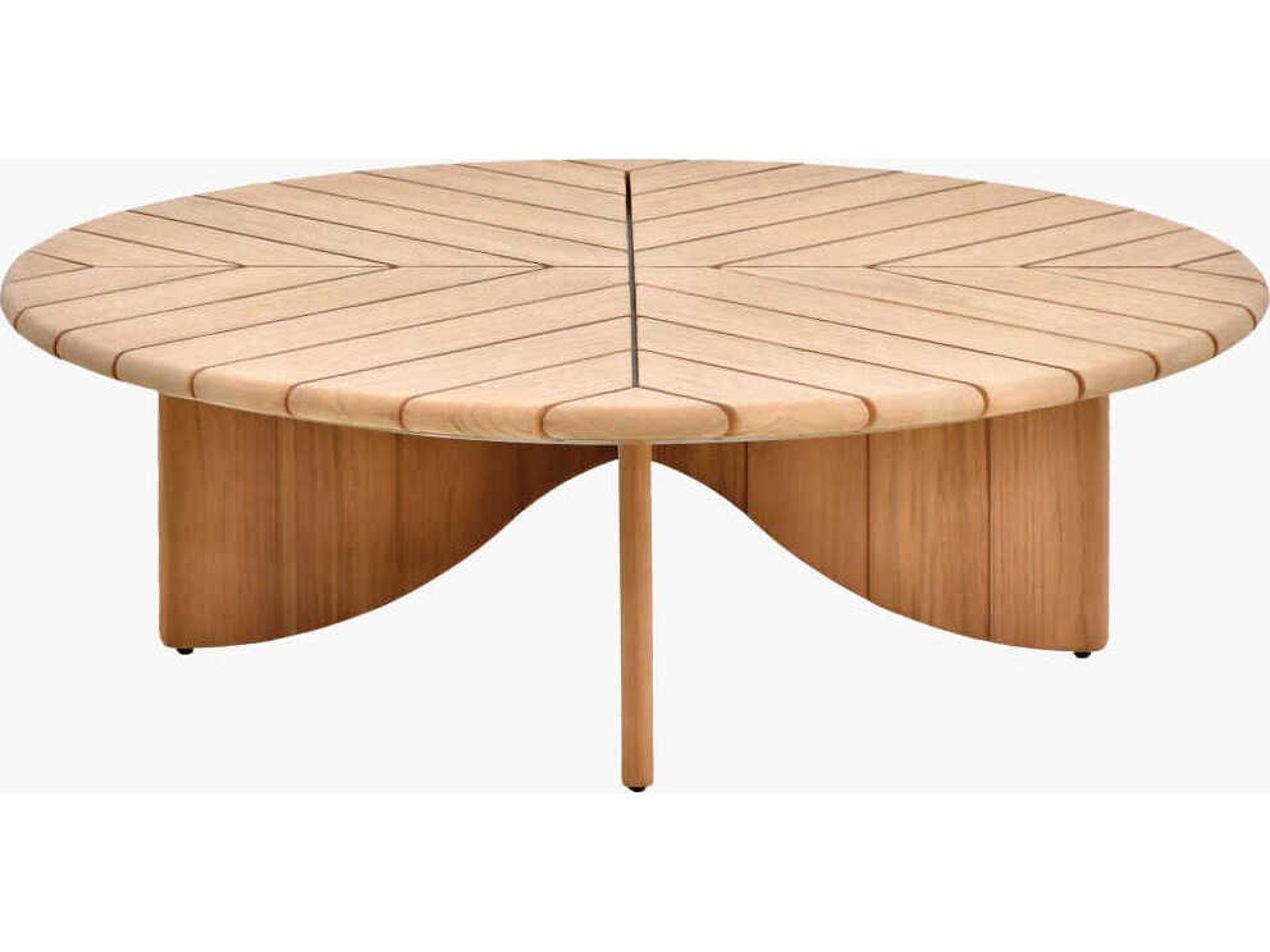 Surya Outdoor Solene Caramel Wood Round Coffee Table