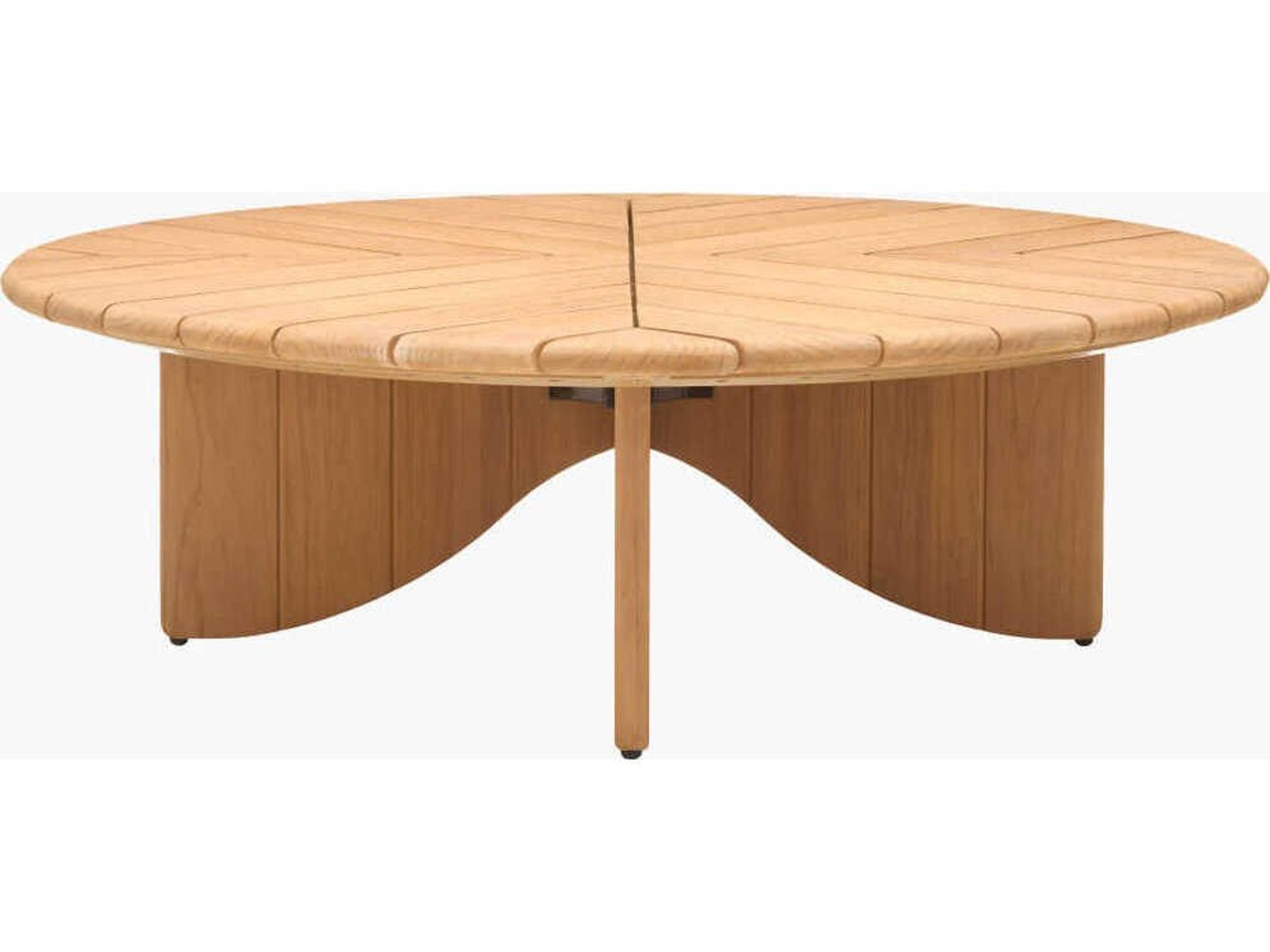 Surya Outdoor Solene Caramel Wood Round Coffee Table