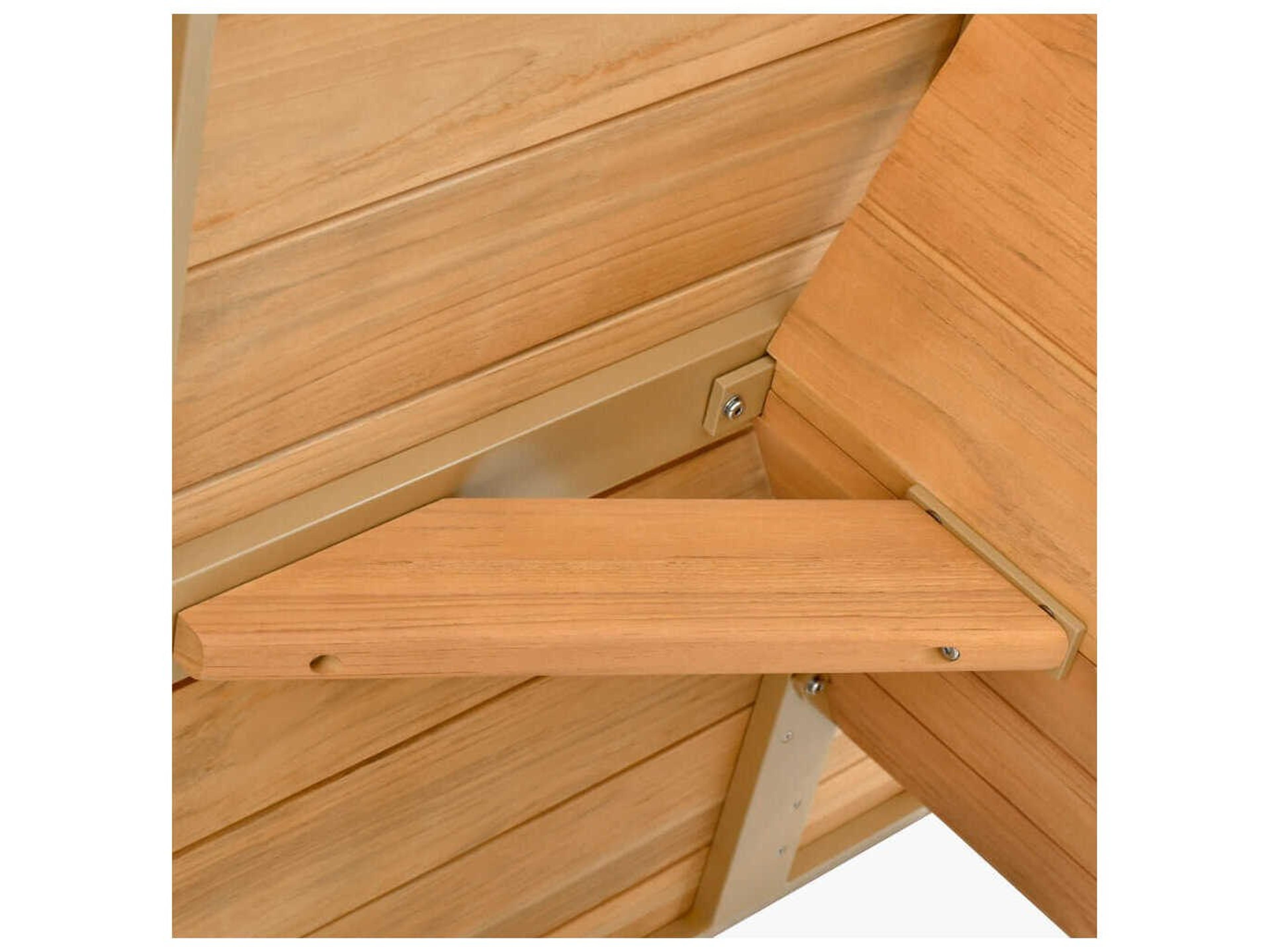 Surya Outdoor Solene Caramel Wood Rectangular Umbrella Hole Dining Table