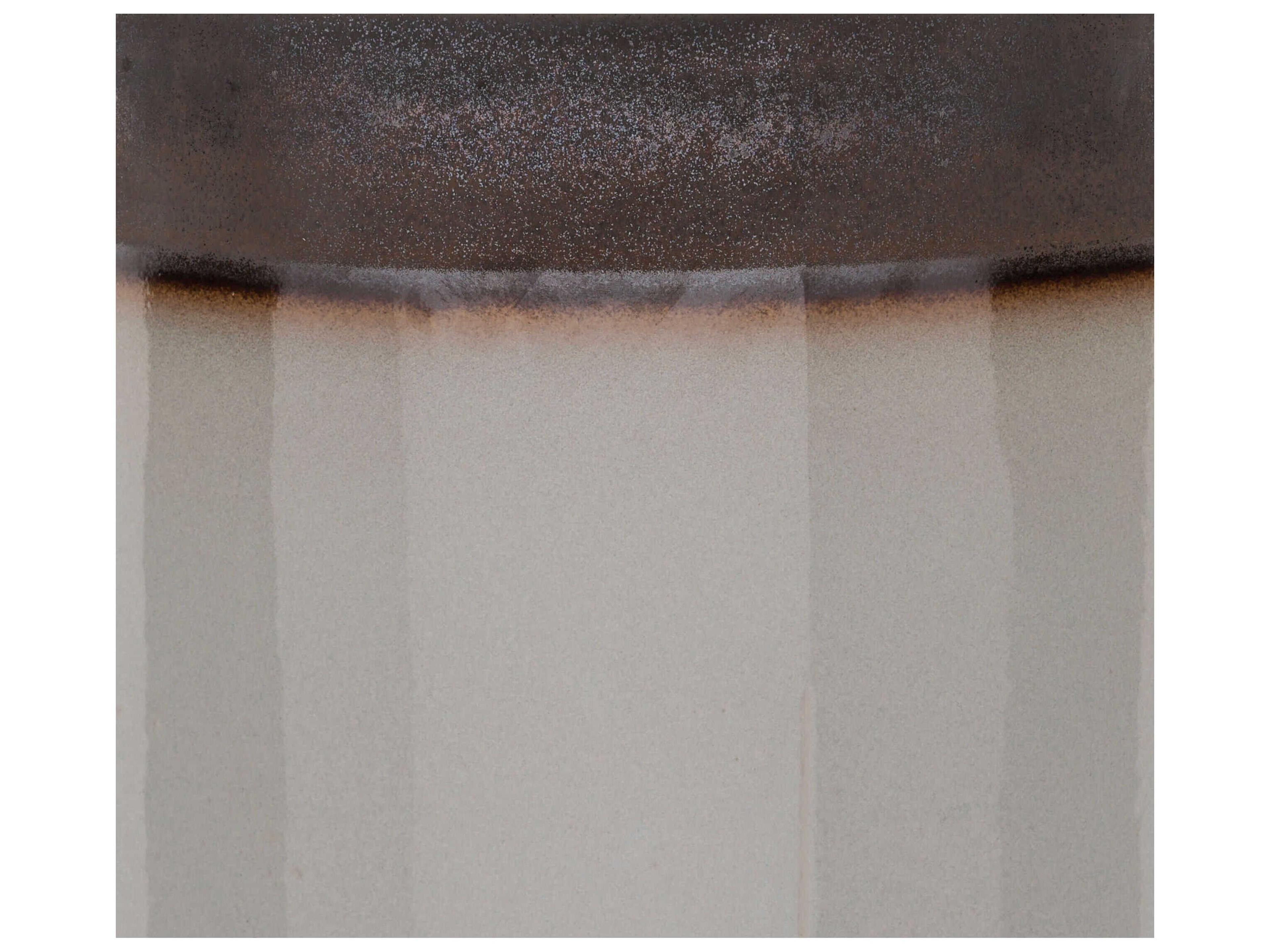 Surya Outdoor Palominas Medium Gray Dark Brown Ceramic Round Garden Stool