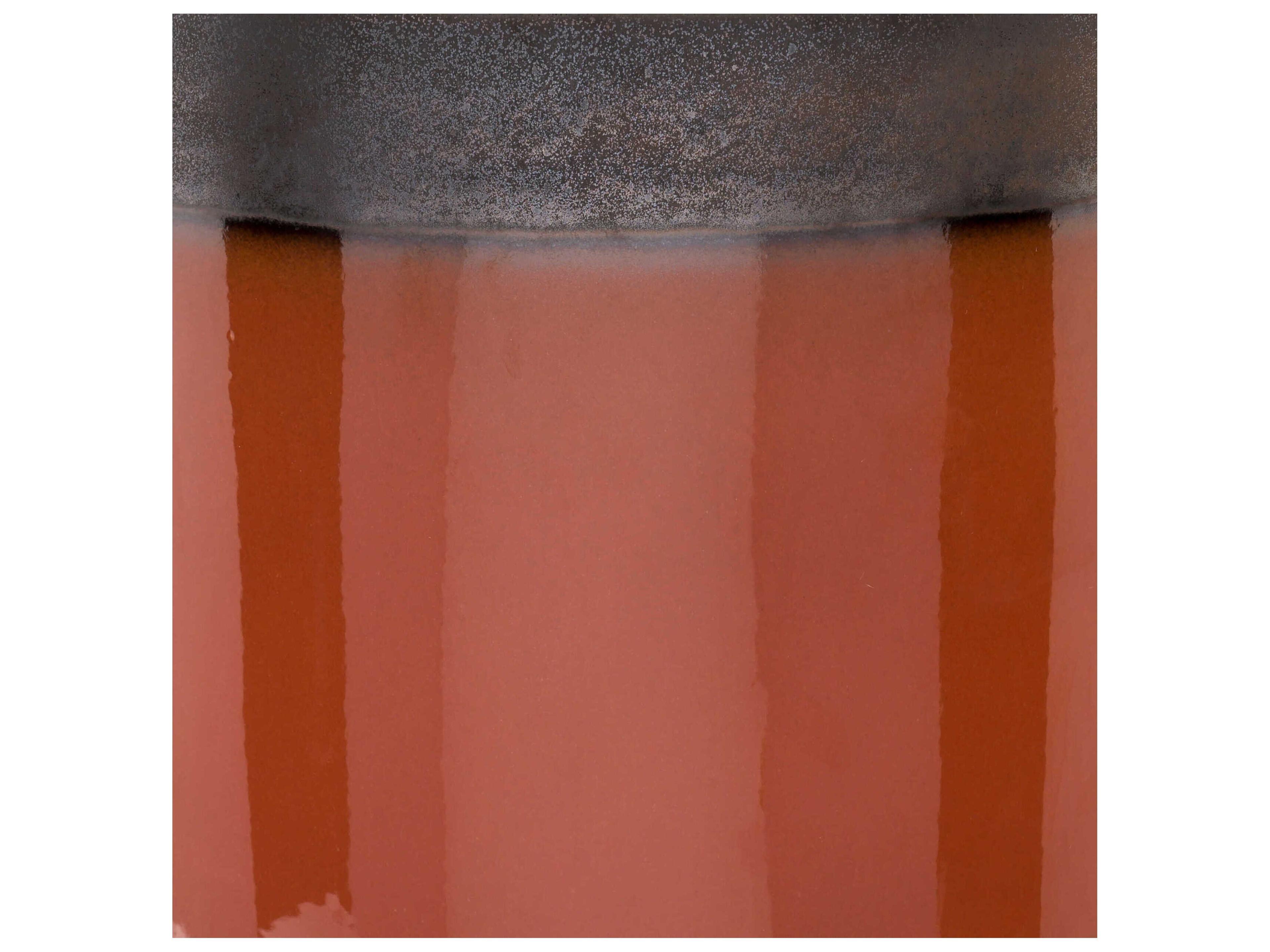 Surya Outdoor Palominas Burnt Orange Dark Brown Ceramic Round Garden Stool