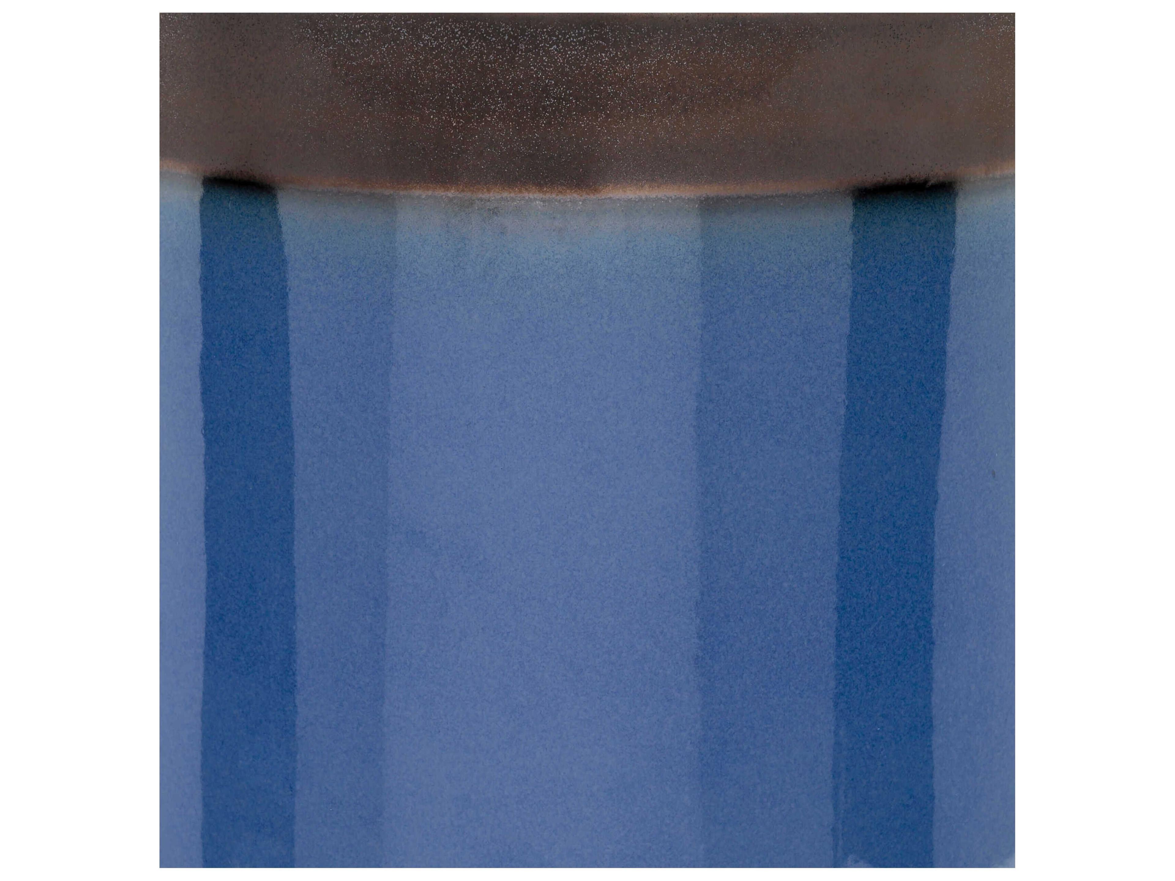 Surya Outdoor Palominas Blue Ceramic Round Garden Stool