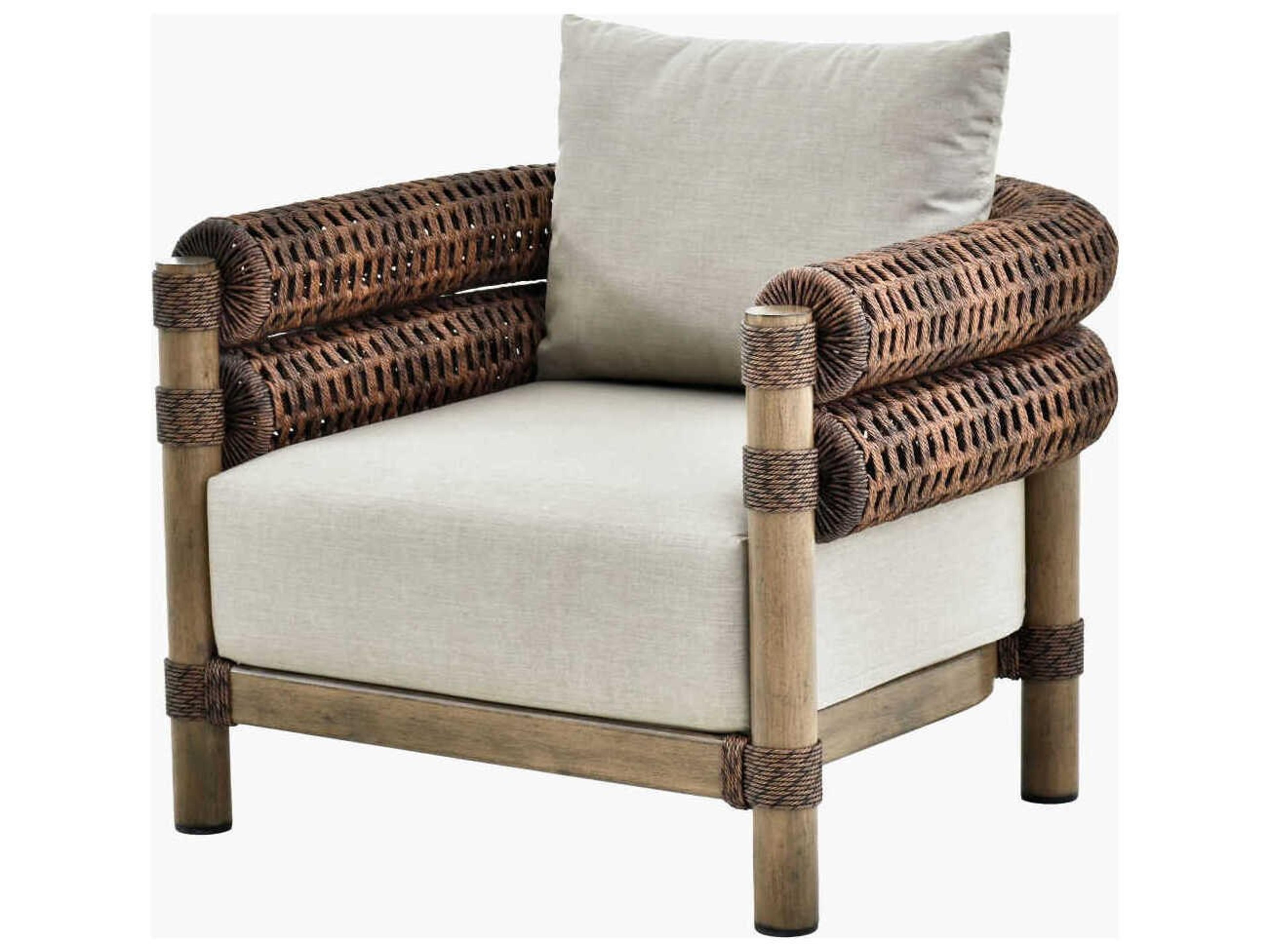 Porta Hand Painted Brown Aluminum Cushion Lounge Chair