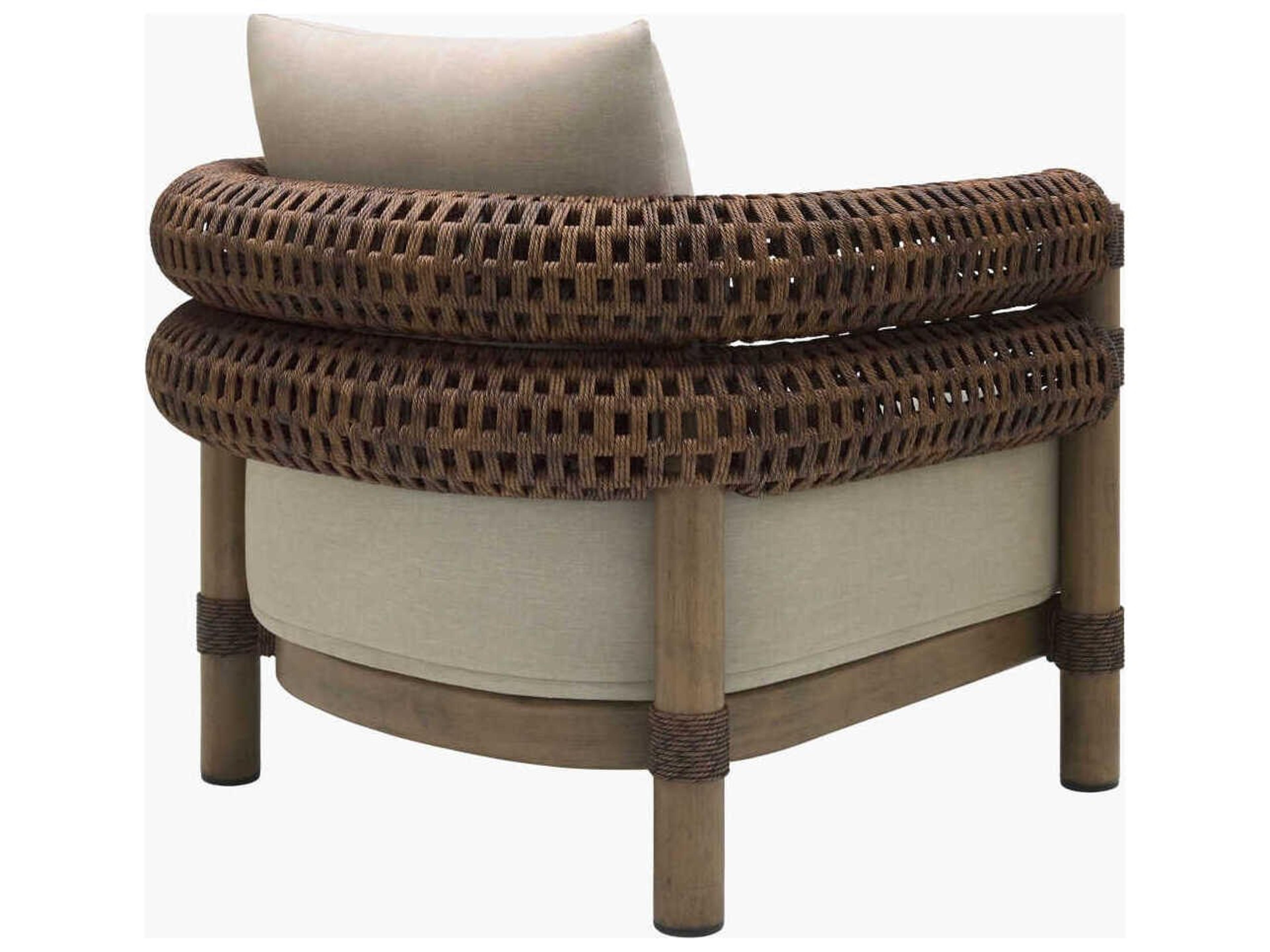 Surya Outdoor Porta Hand Painted Brown Aluminum Cushion Lounge Chair