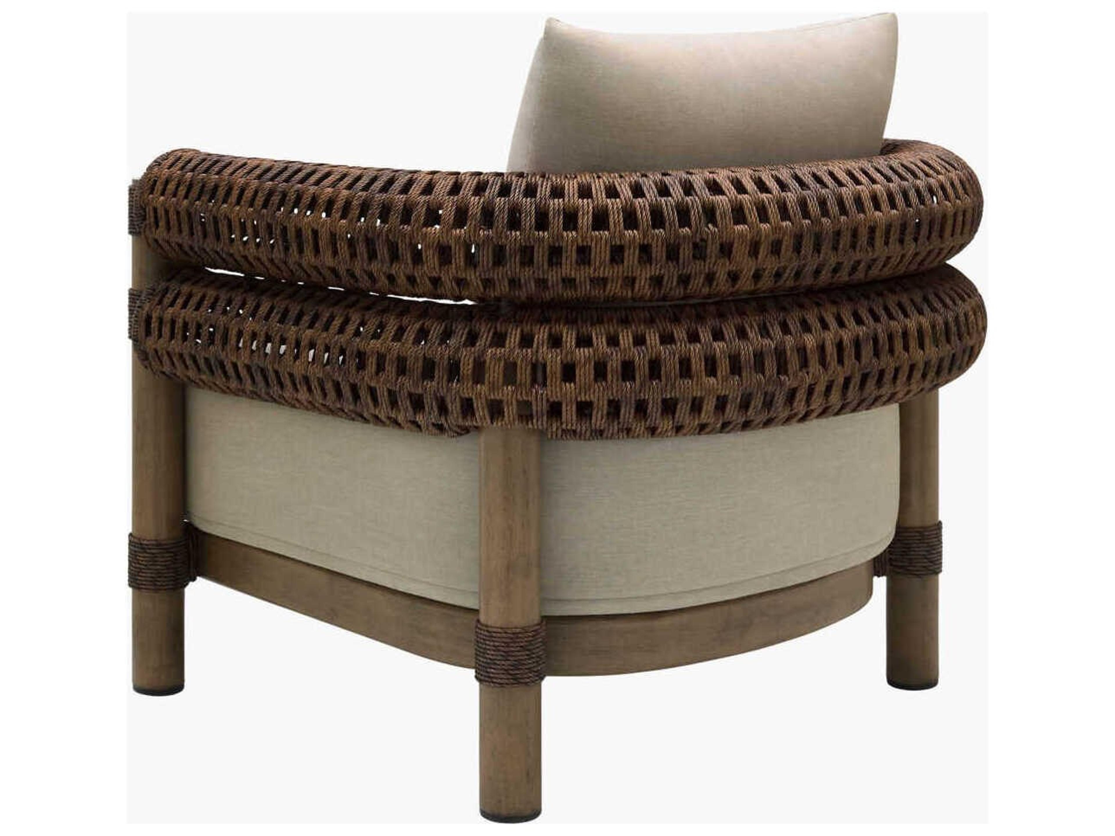 Surya Outdoor Porta Hand Painted Brown Aluminum Cushion Lounge Chair