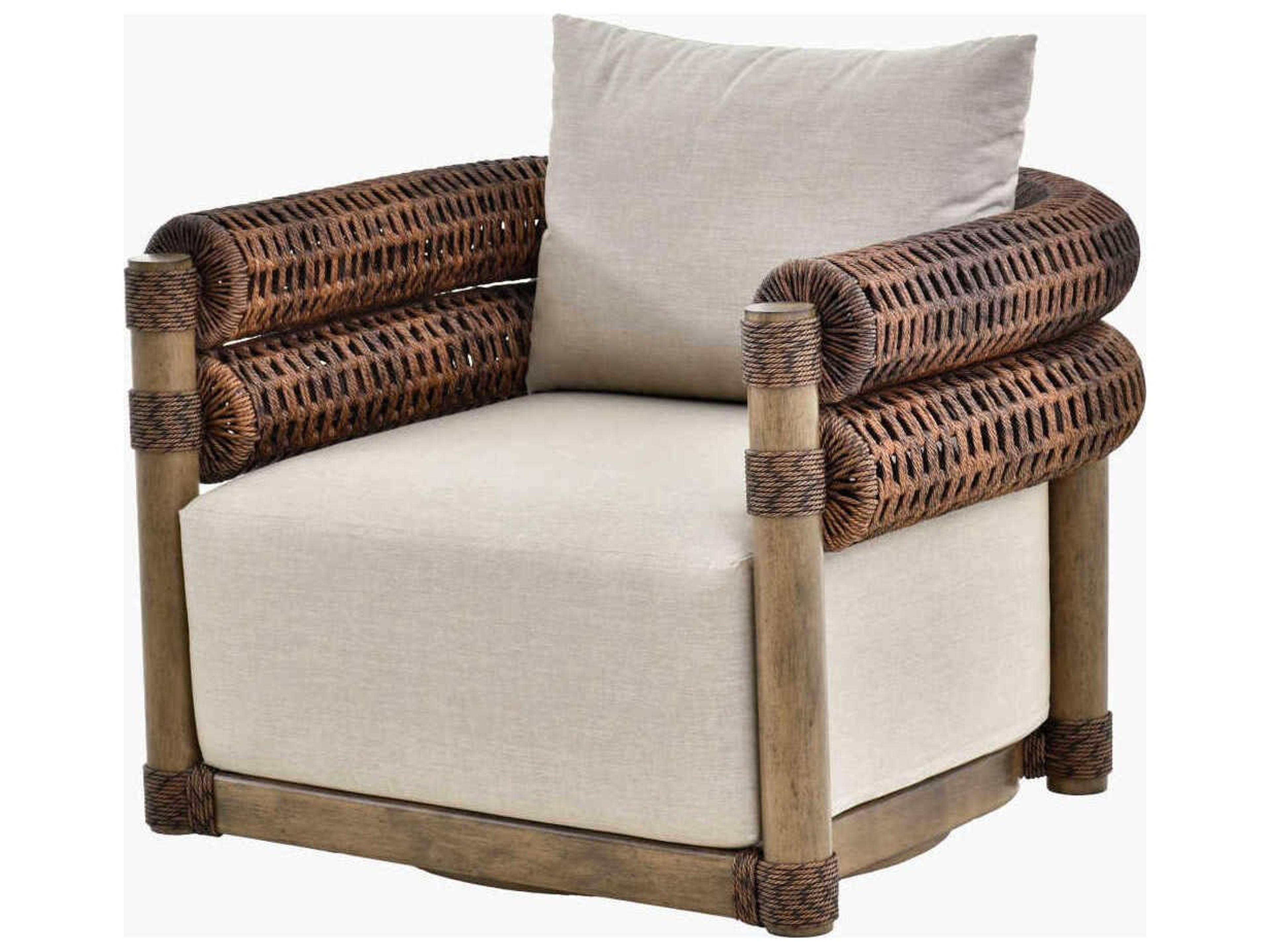 Porta Hand Painted Brown Aluminum Cushion Lounge Chair