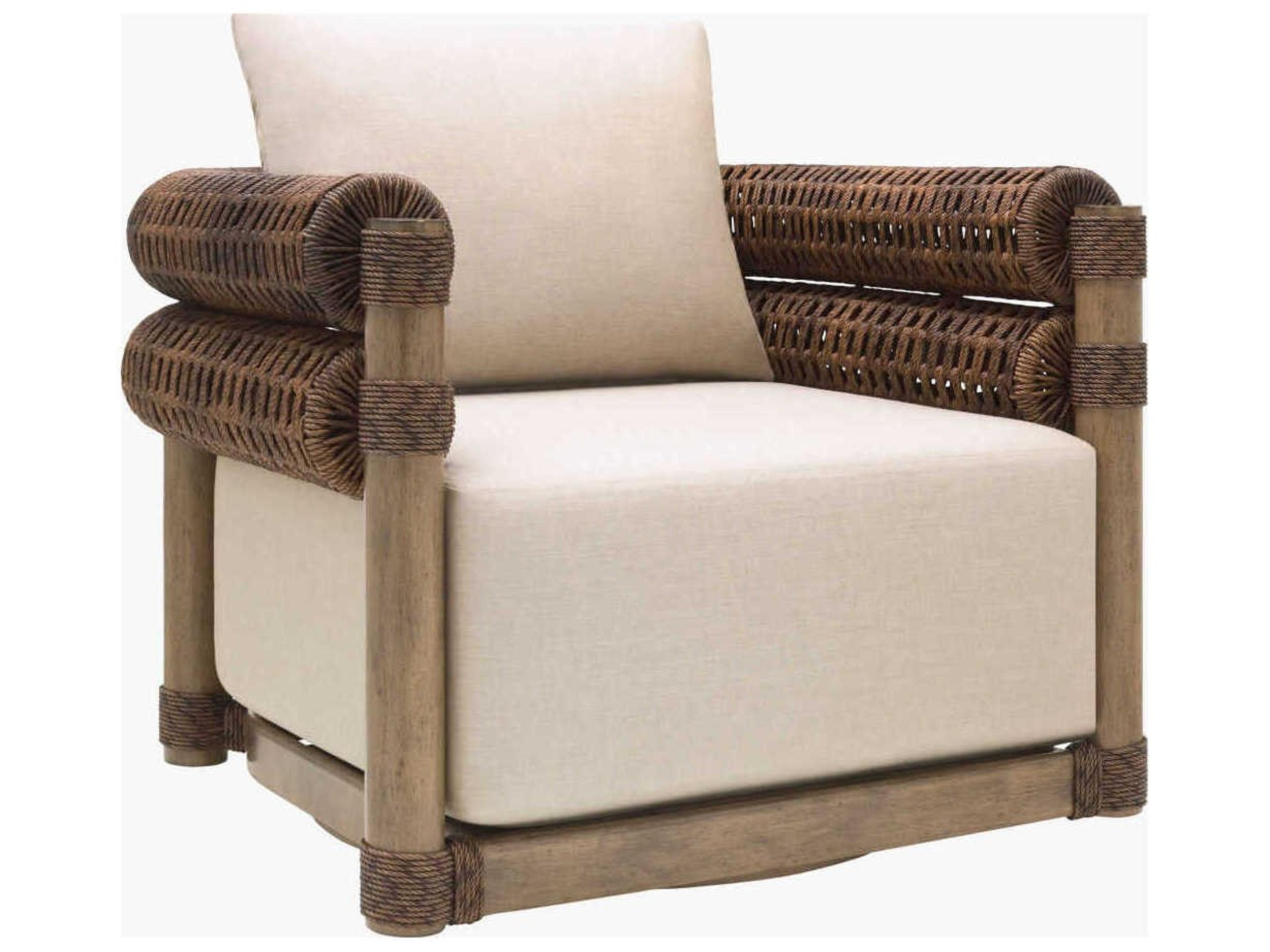 Surya Outdoor Porta Hand Painted Brown Aluminum Cushion Lounge Chair