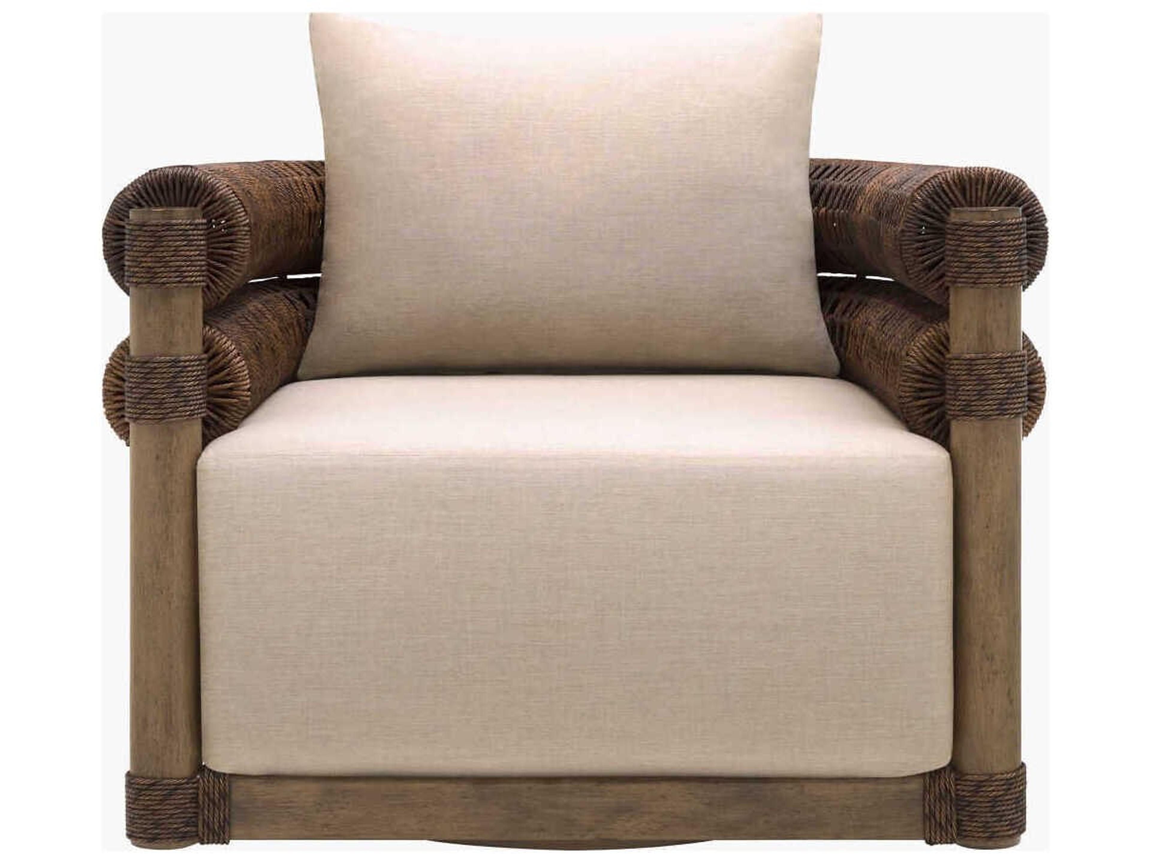 Surya Outdoor Porta Hand Painted Brown Aluminum Cushion Lounge Chair