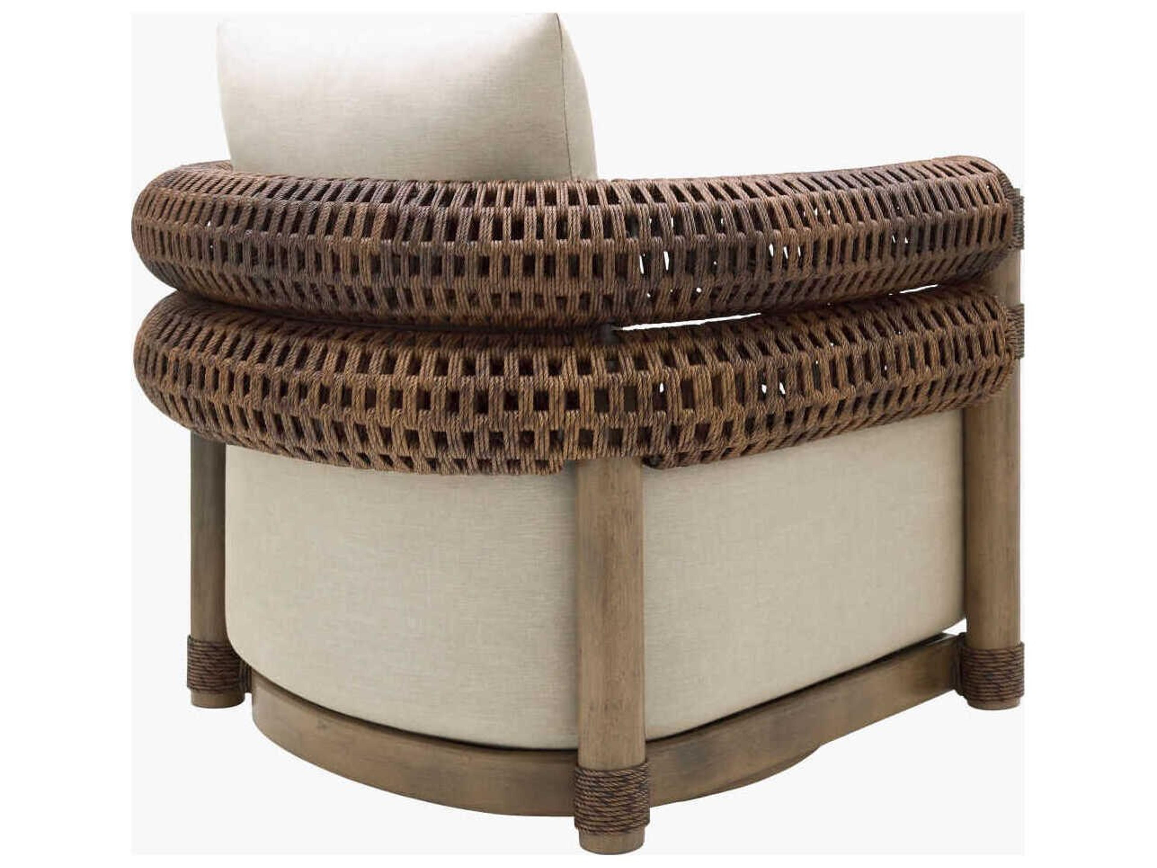 Surya Outdoor Porta Hand Painted Brown Aluminum Cushion Lounge Chair