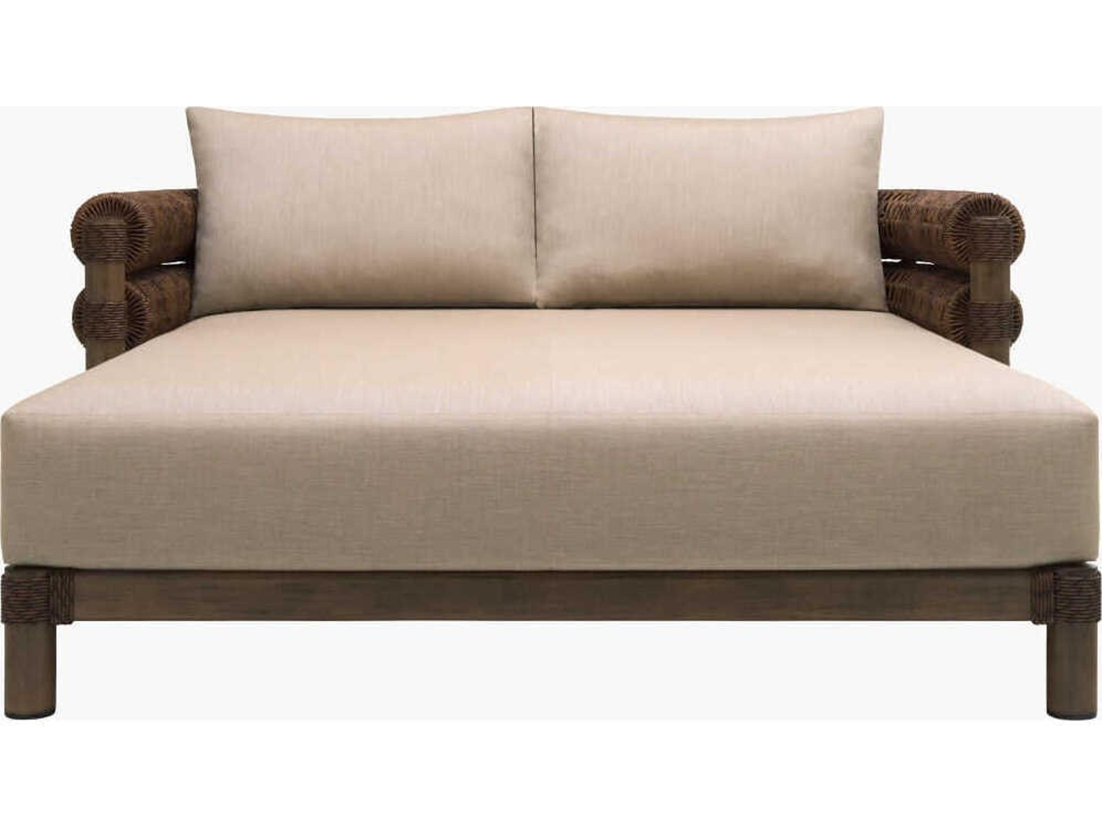 Surya Outdoor Porta Hand Painted Brown Aluminum Cushion DayBed