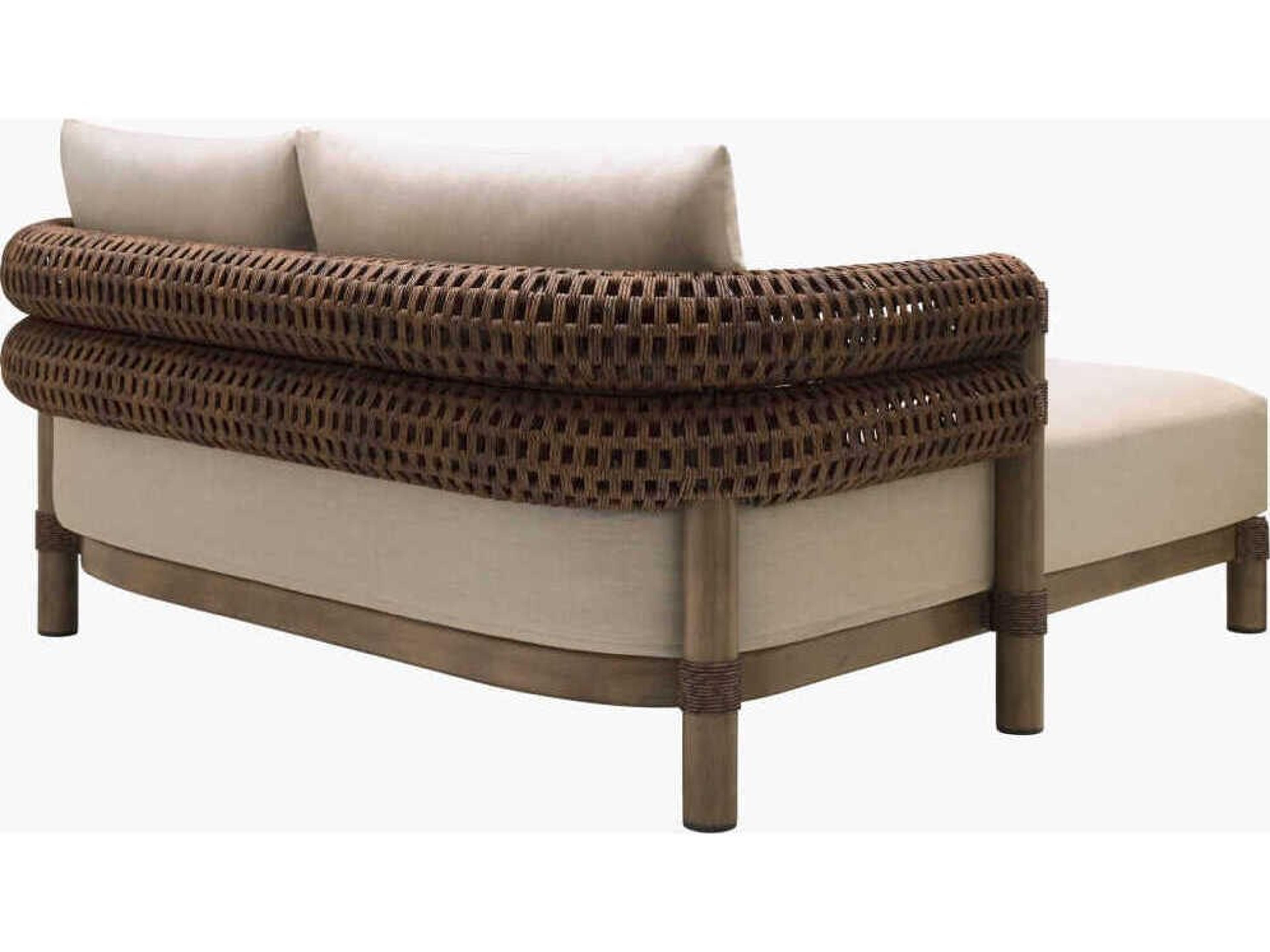 Surya Outdoor Porta Hand Painted Brown Aluminum Cushion DayBed