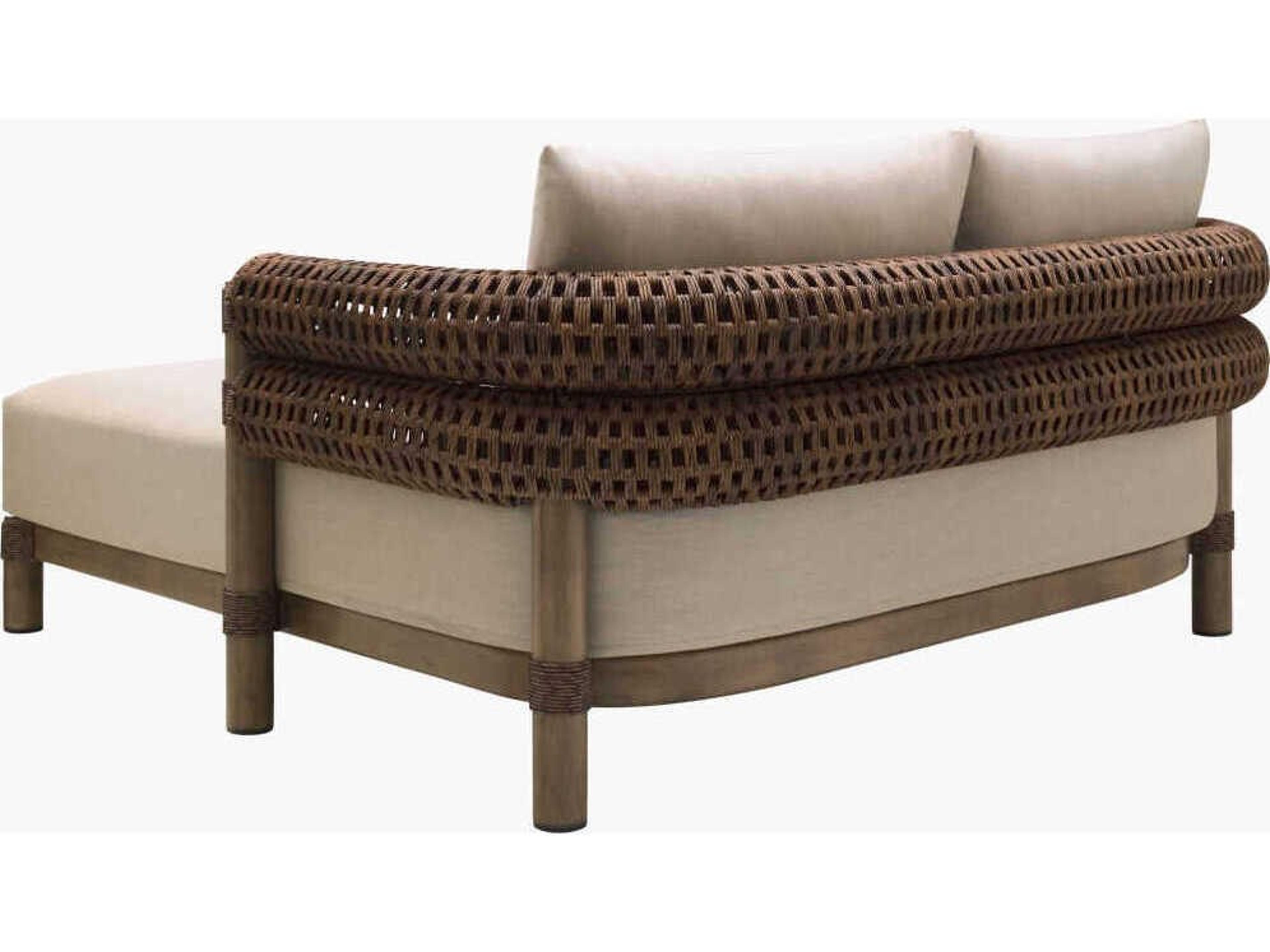 Surya Outdoor Porta Hand Painted Brown Aluminum Cushion DayBed