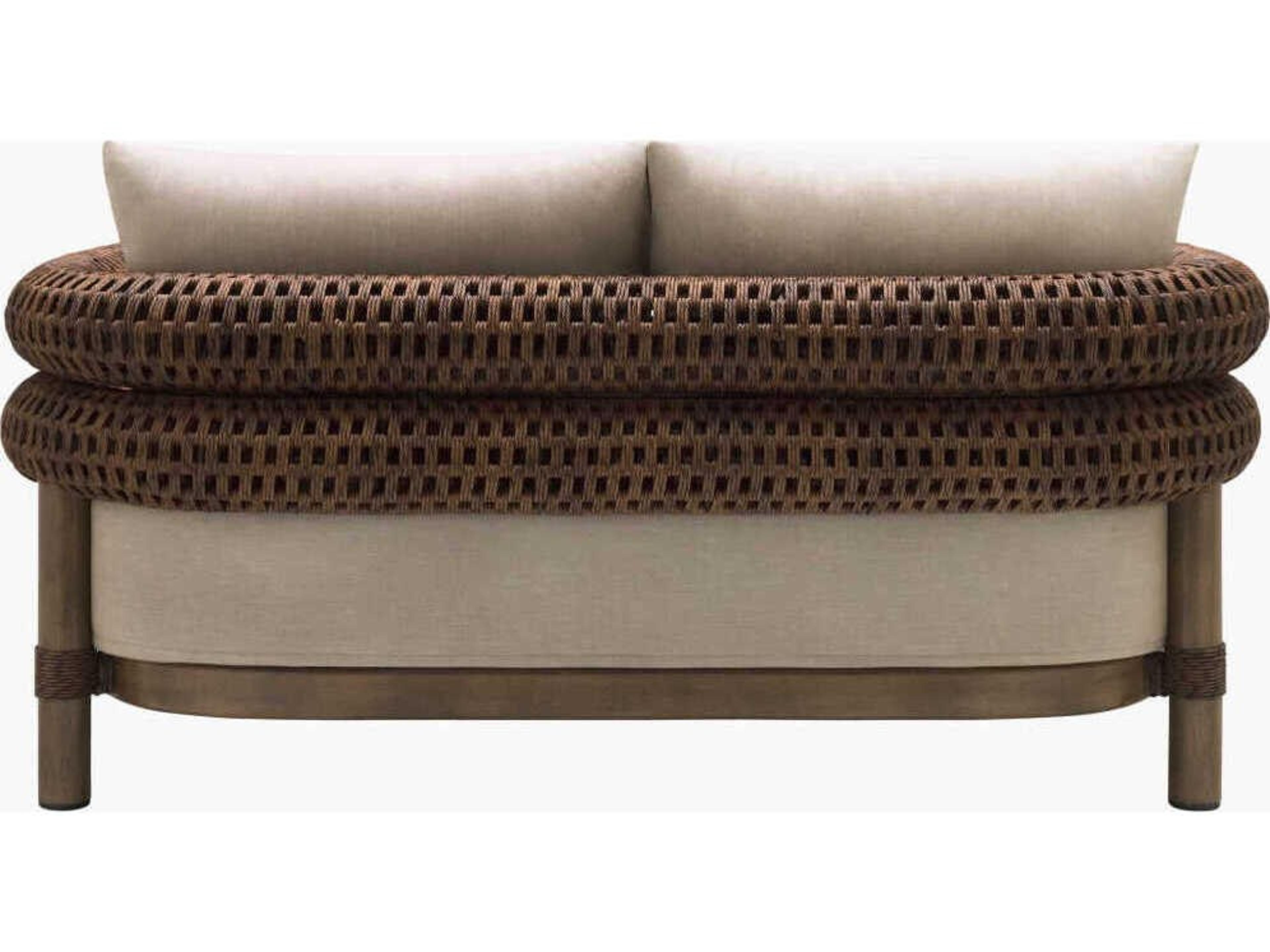 Surya Outdoor Porta Hand Painted Brown Aluminum Cushion DayBed