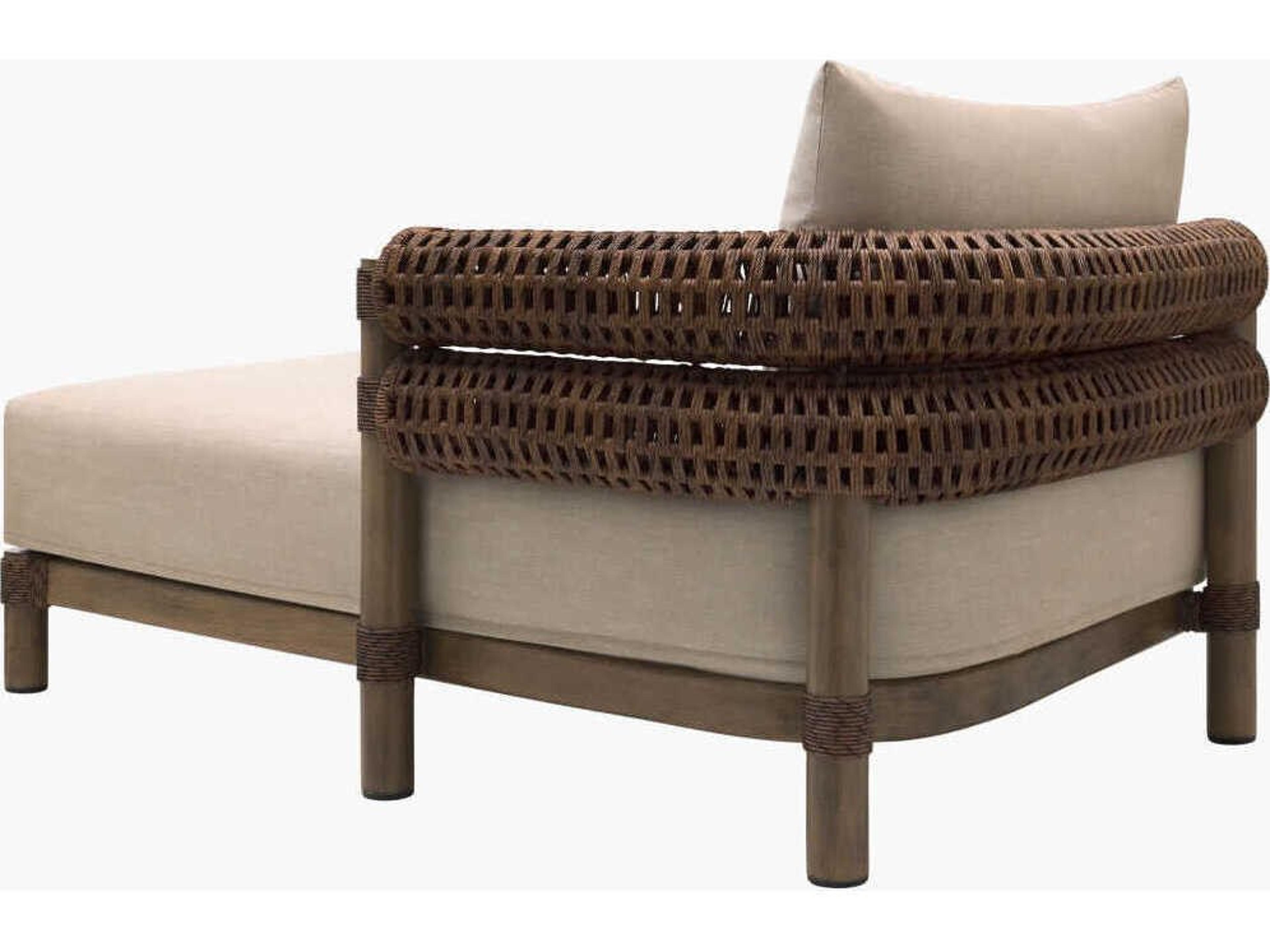 Surya Outdoor Porta Hand Painted Brown Aluminum Cushion Chaise Lounge