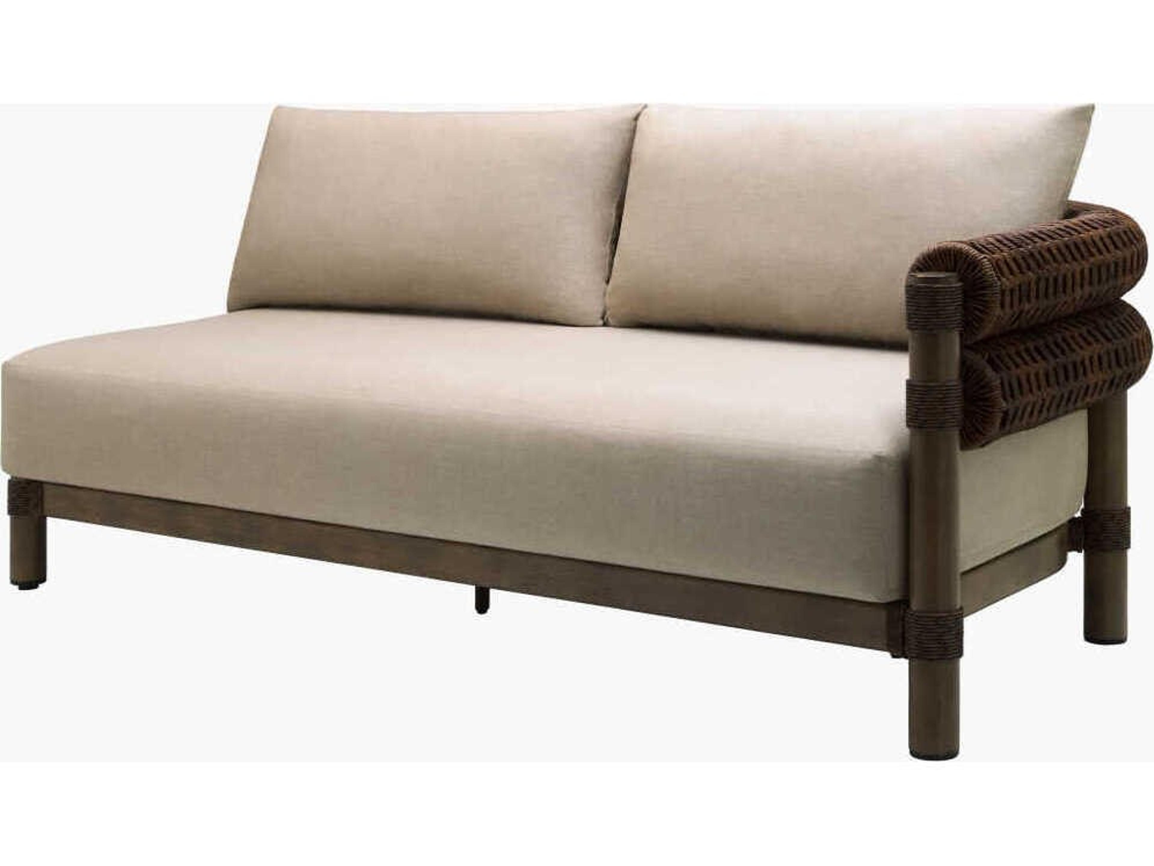 Porta Hand Painted Brown Aluminum Cushion Modular Sofa