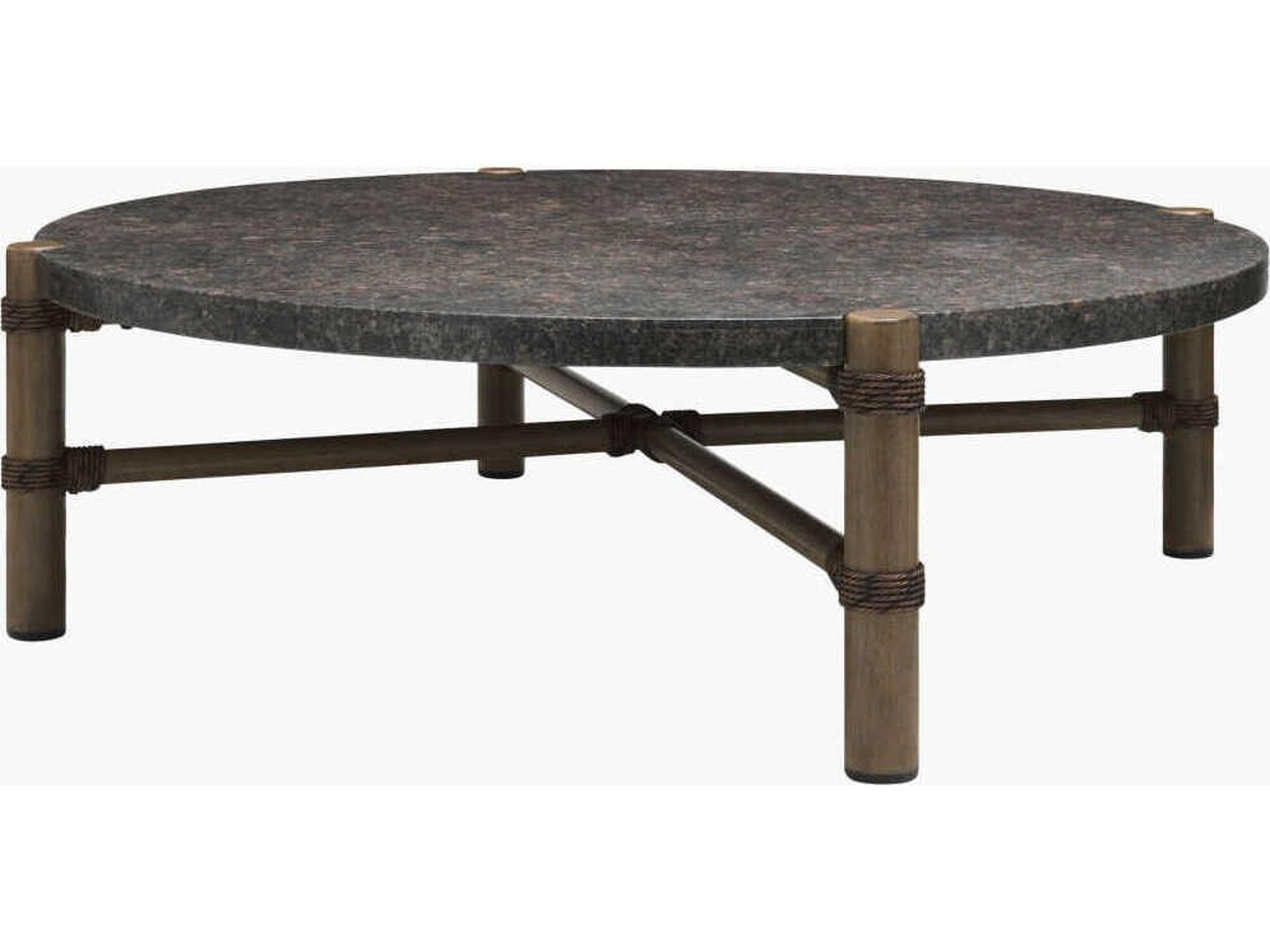 Porta Charcoal Brown Aluminum Round Coffee Table