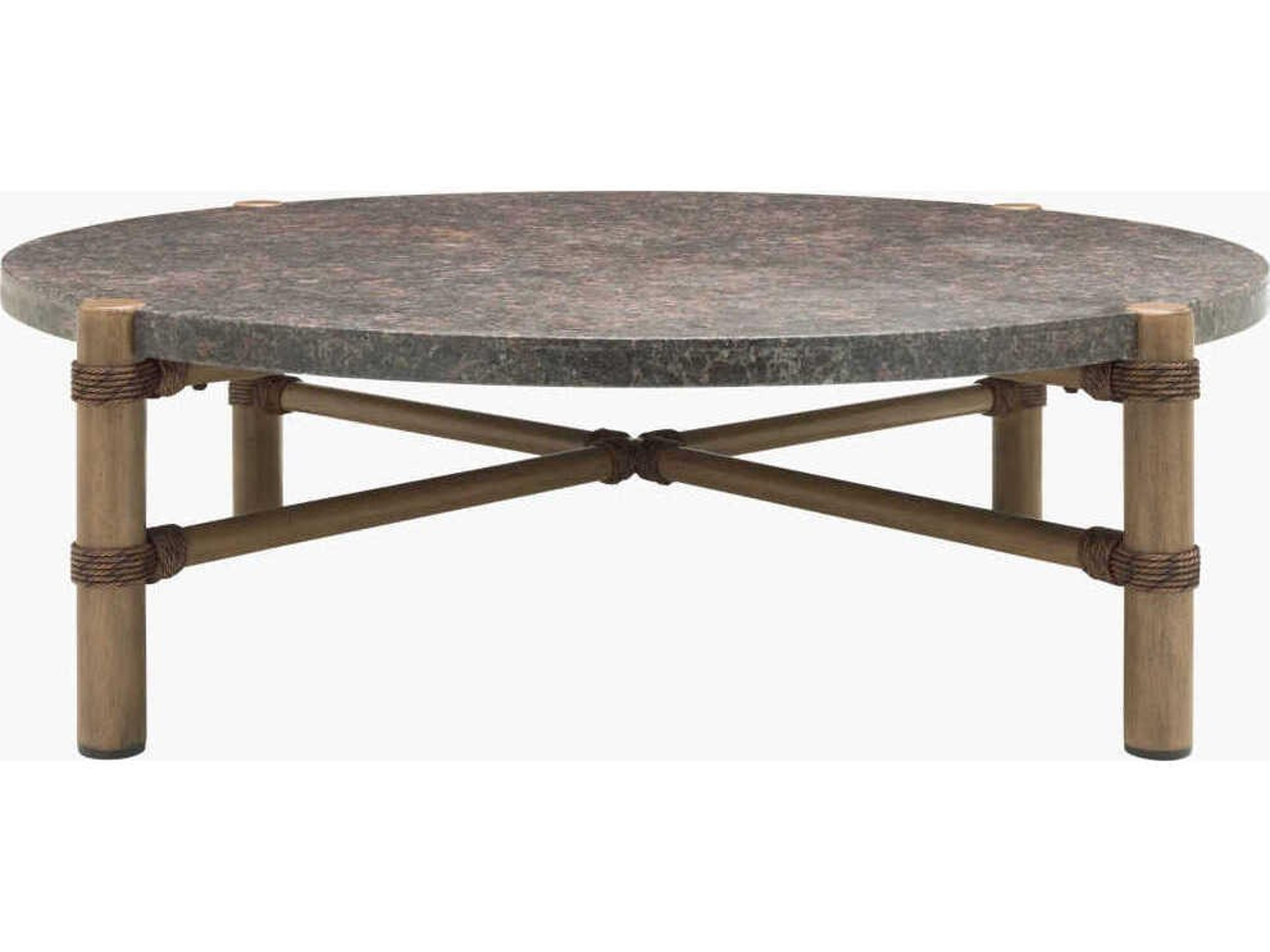 Surya Outdoor Porta Charcoal Brown Aluminum Round Coffee Table