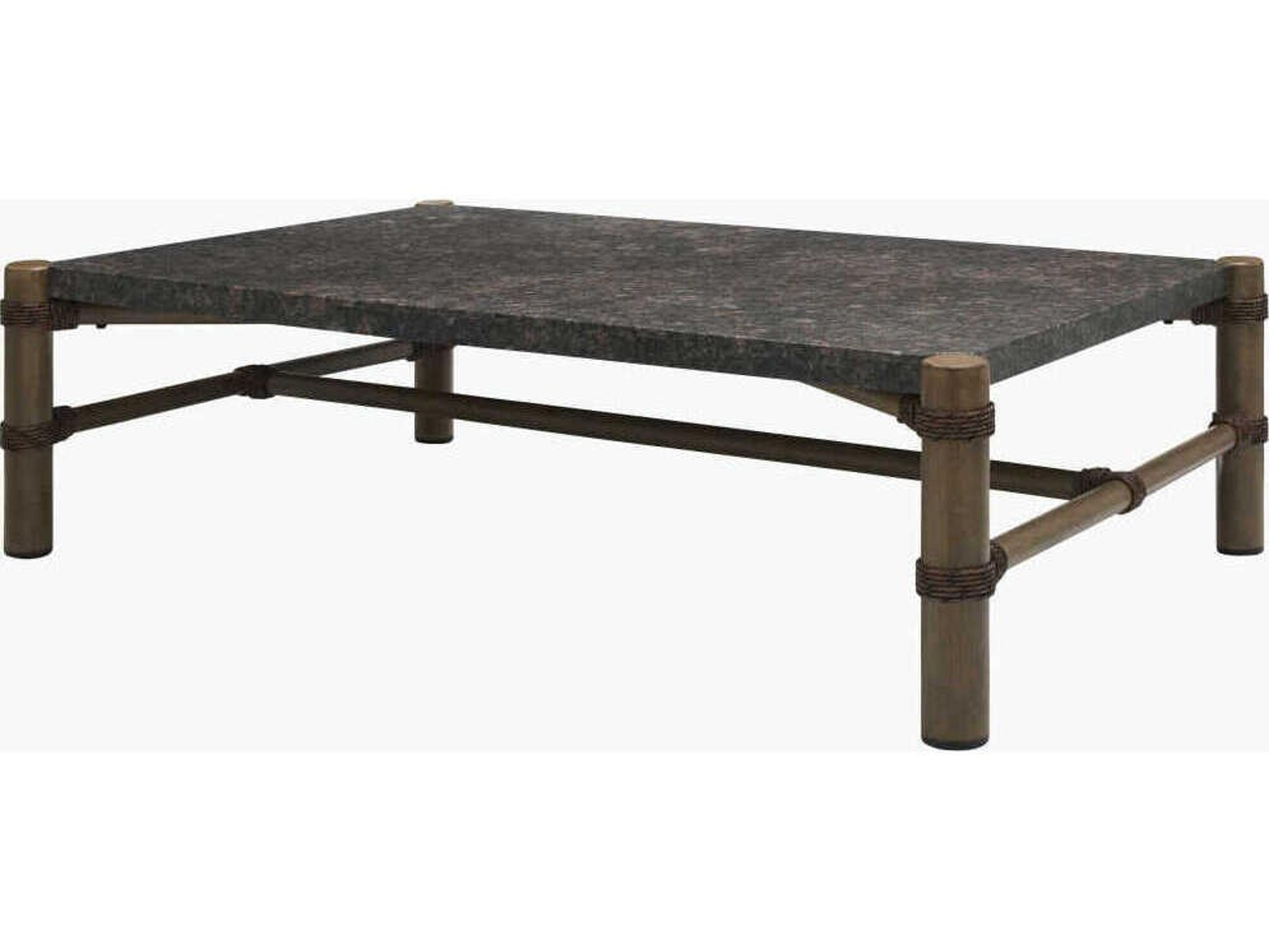 Porta Dark Brown Aluminum Rectangular Coffee Table