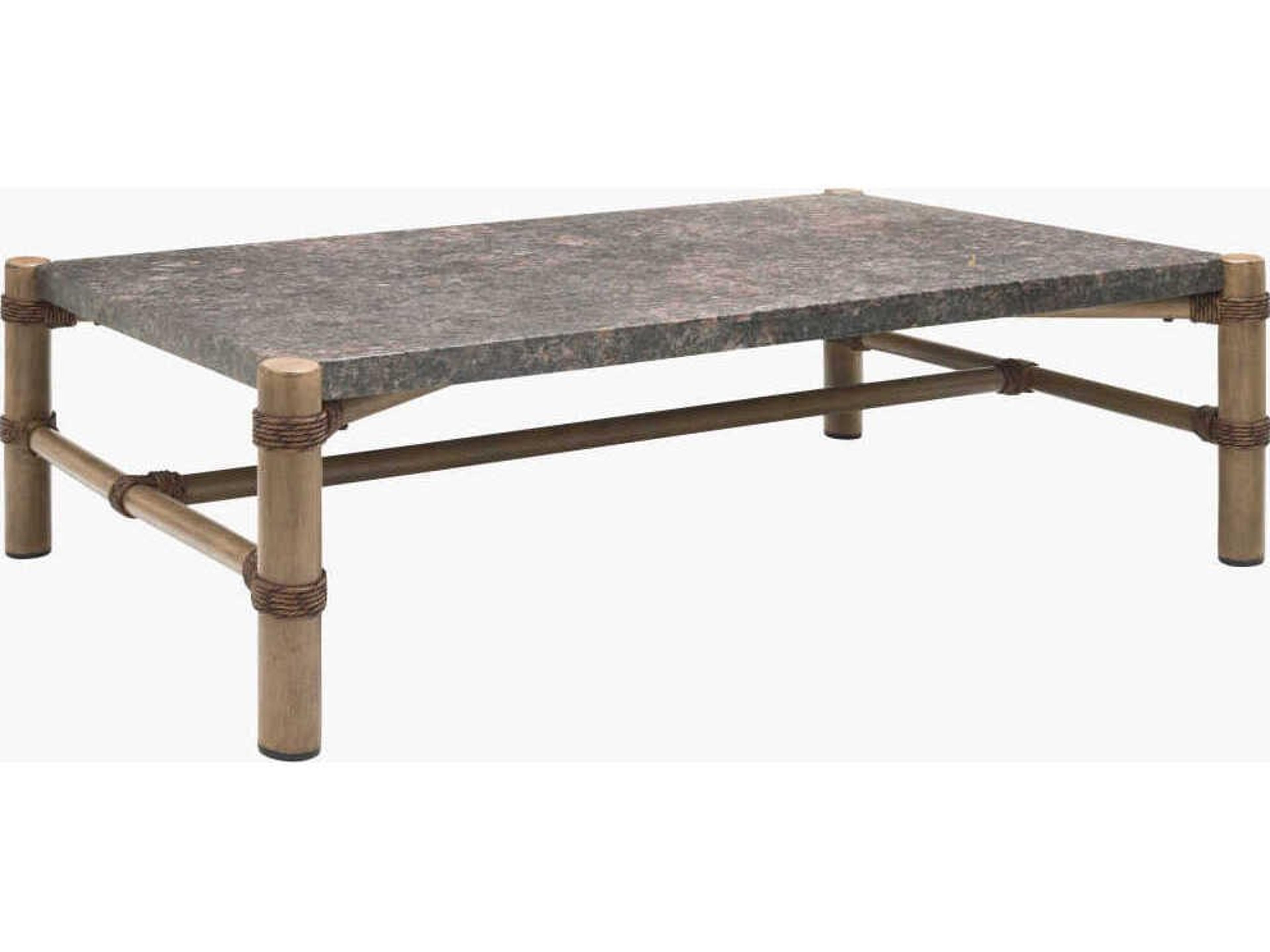 Surya Outdoor Porta Dark Brown Aluminum Rectangular Coffee Table