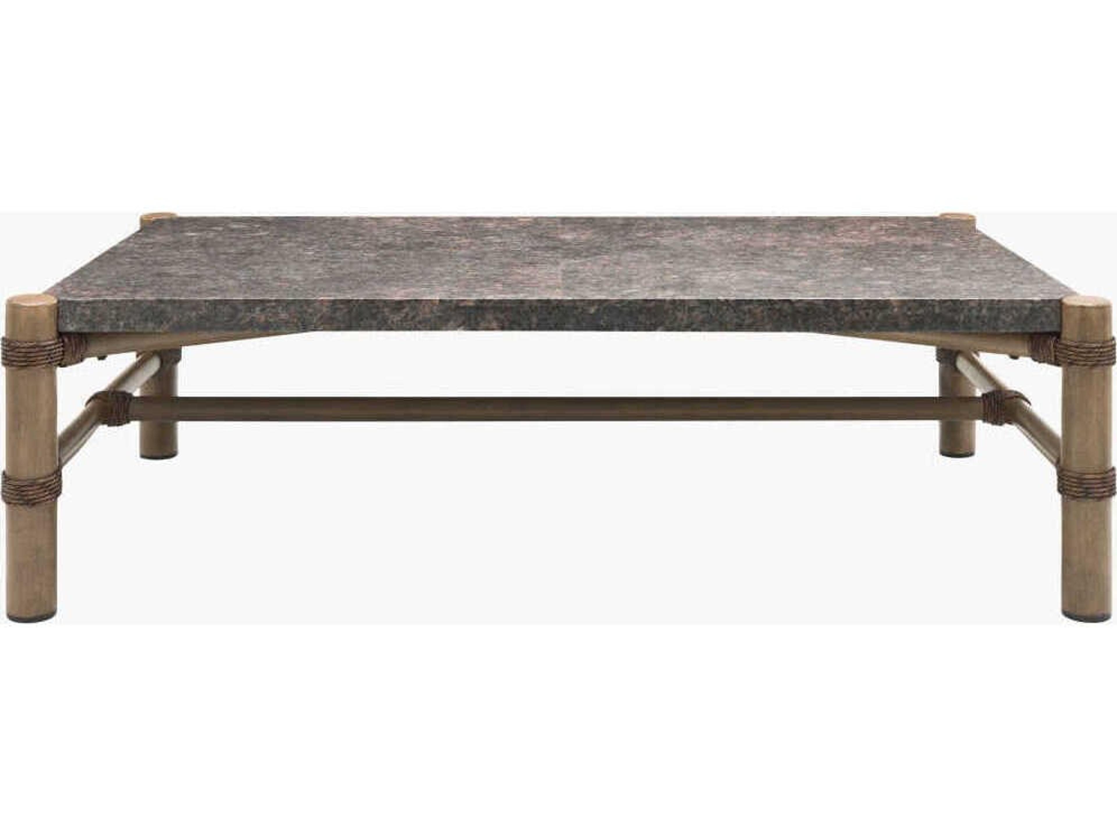 Surya Outdoor Porta Dark Brown Aluminum Rectangular Coffee Table