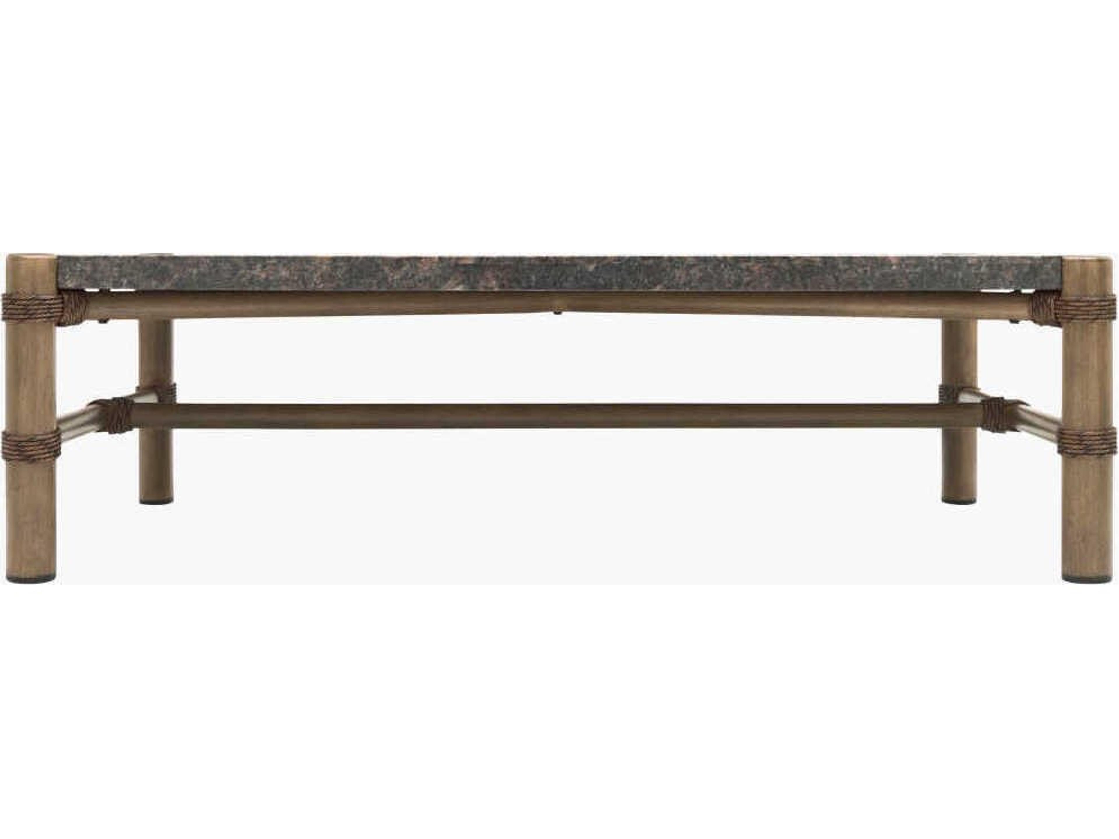 Surya Outdoor Porta Dark Brown Aluminum Rectangular Coffee Table