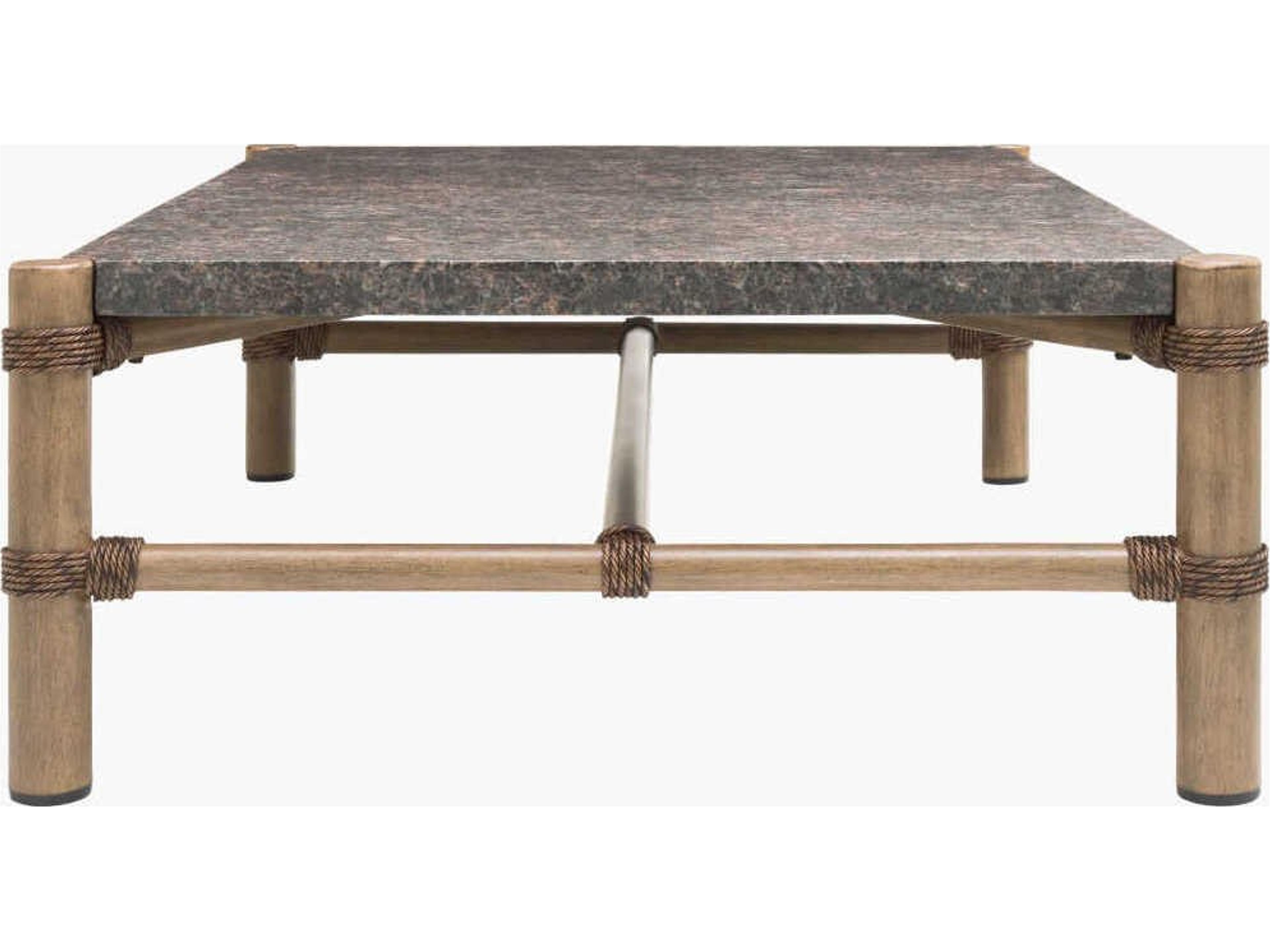 Surya Outdoor Porta Dark Brown Aluminum Rectangular Coffee Table