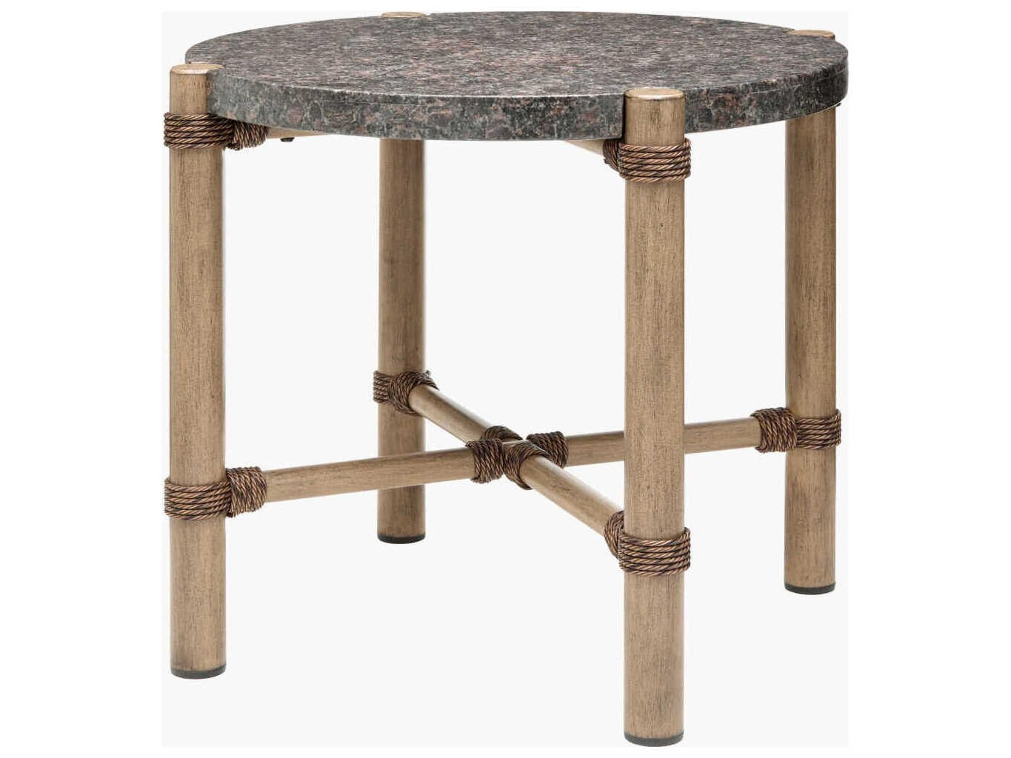Porta Dark Brown Aluminum Round End Table