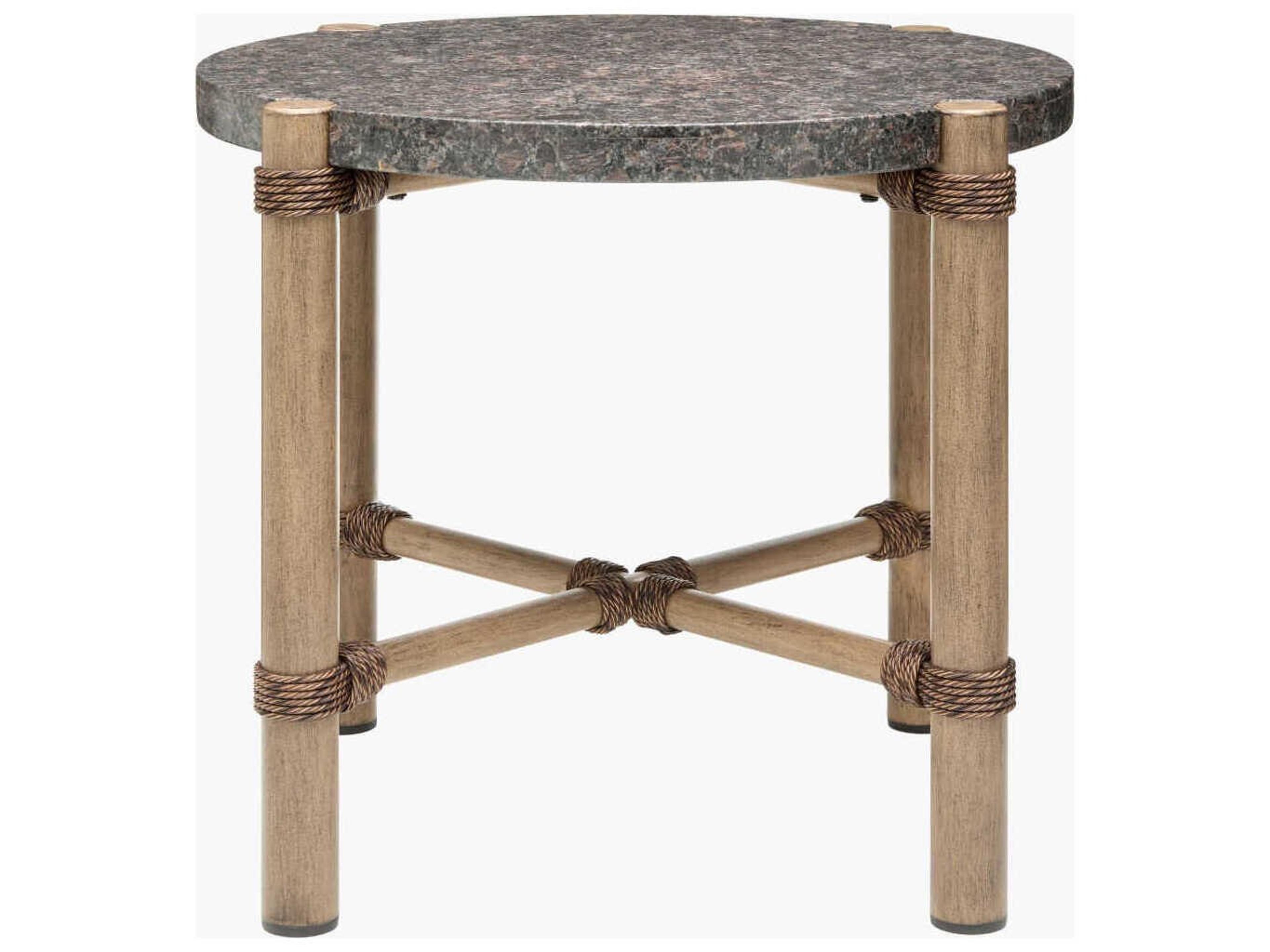 Surya Outdoor Porta Dark Brown Aluminum Round End Table
