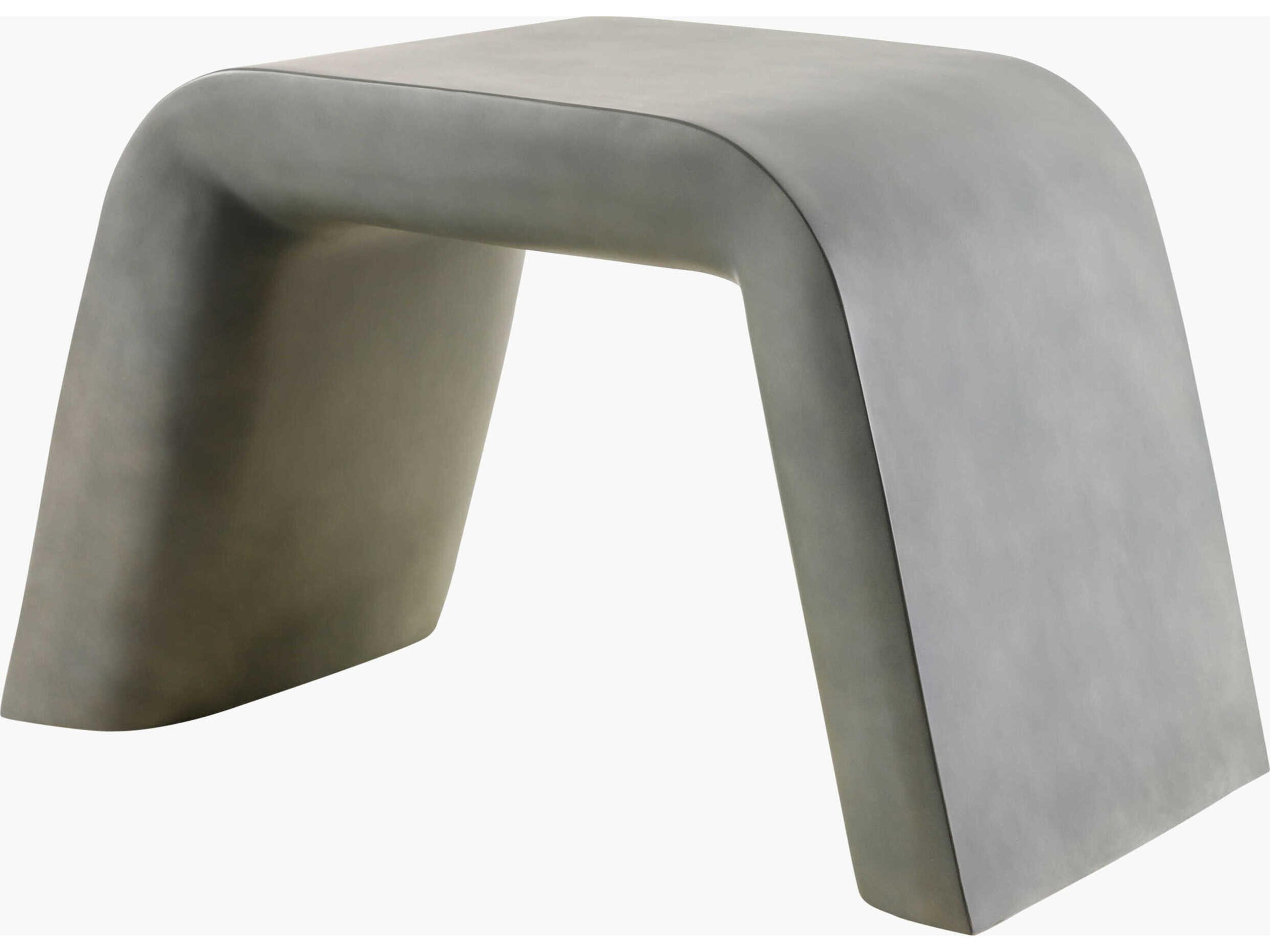 Pupil Stained Gray Resin Rectangular Garden Stool