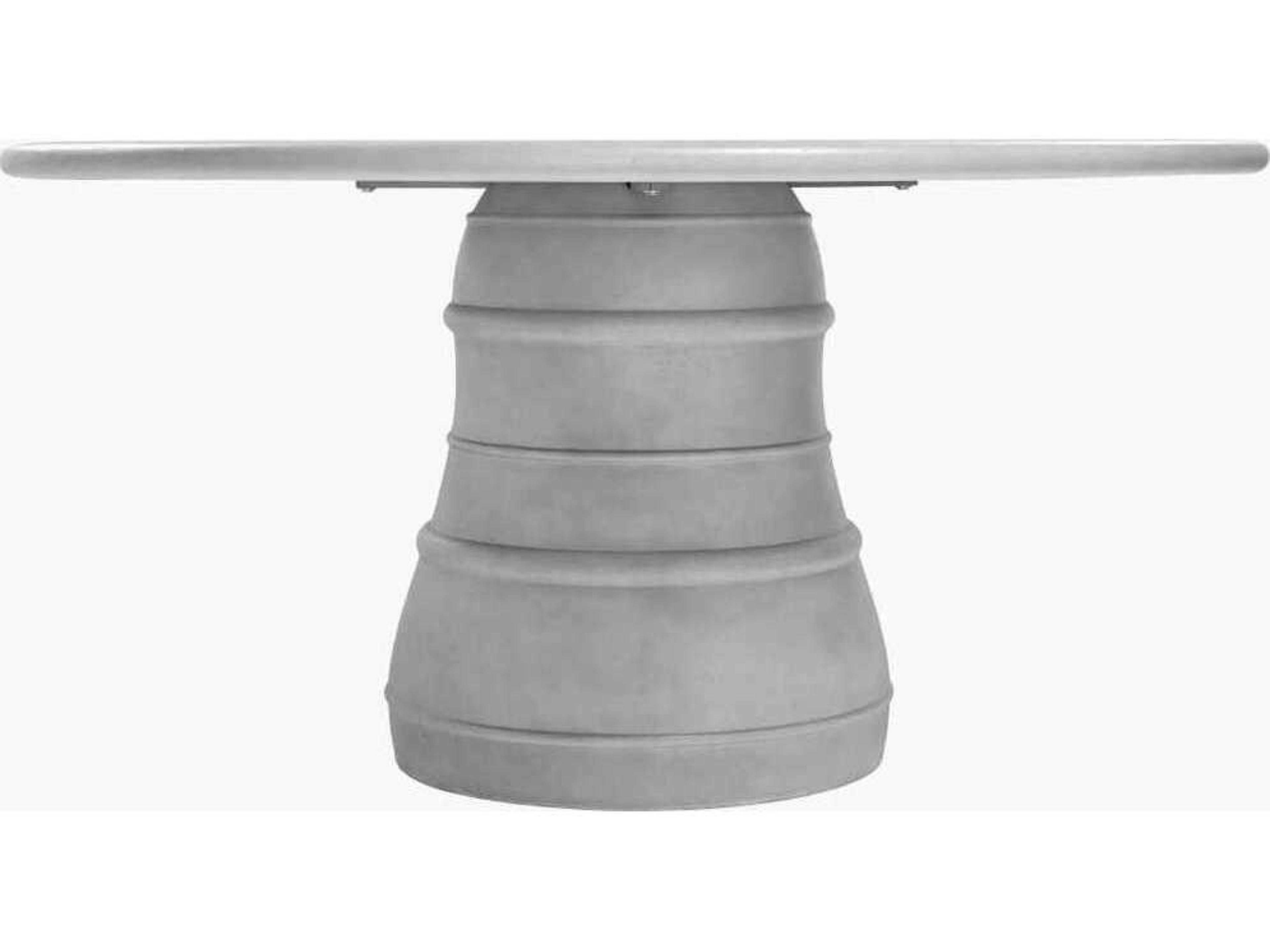 Surya Outdoor Ravenna Light Gray Concrete Round Dining Table