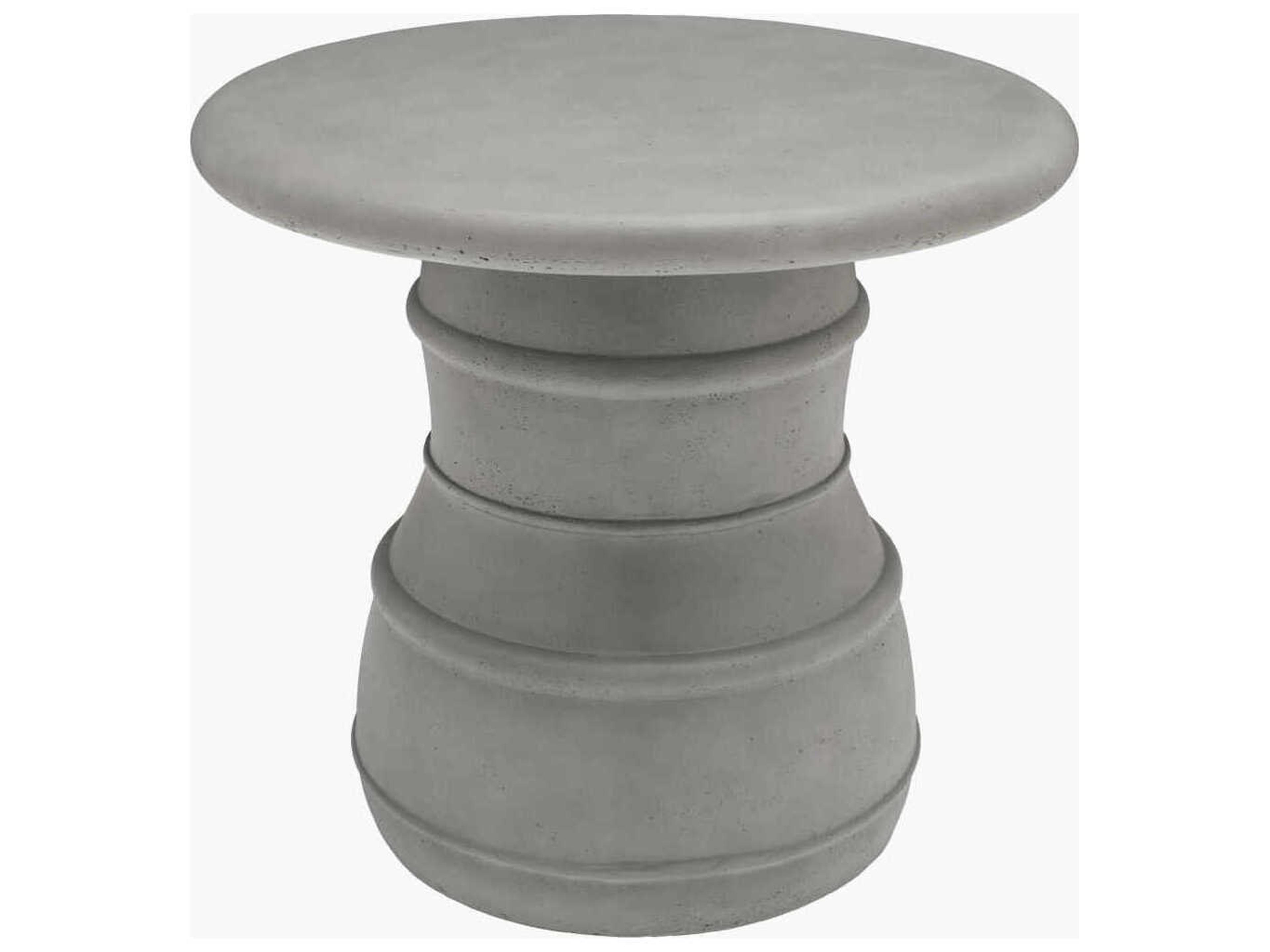 Ravenna Light Gray Concrete Round End Table