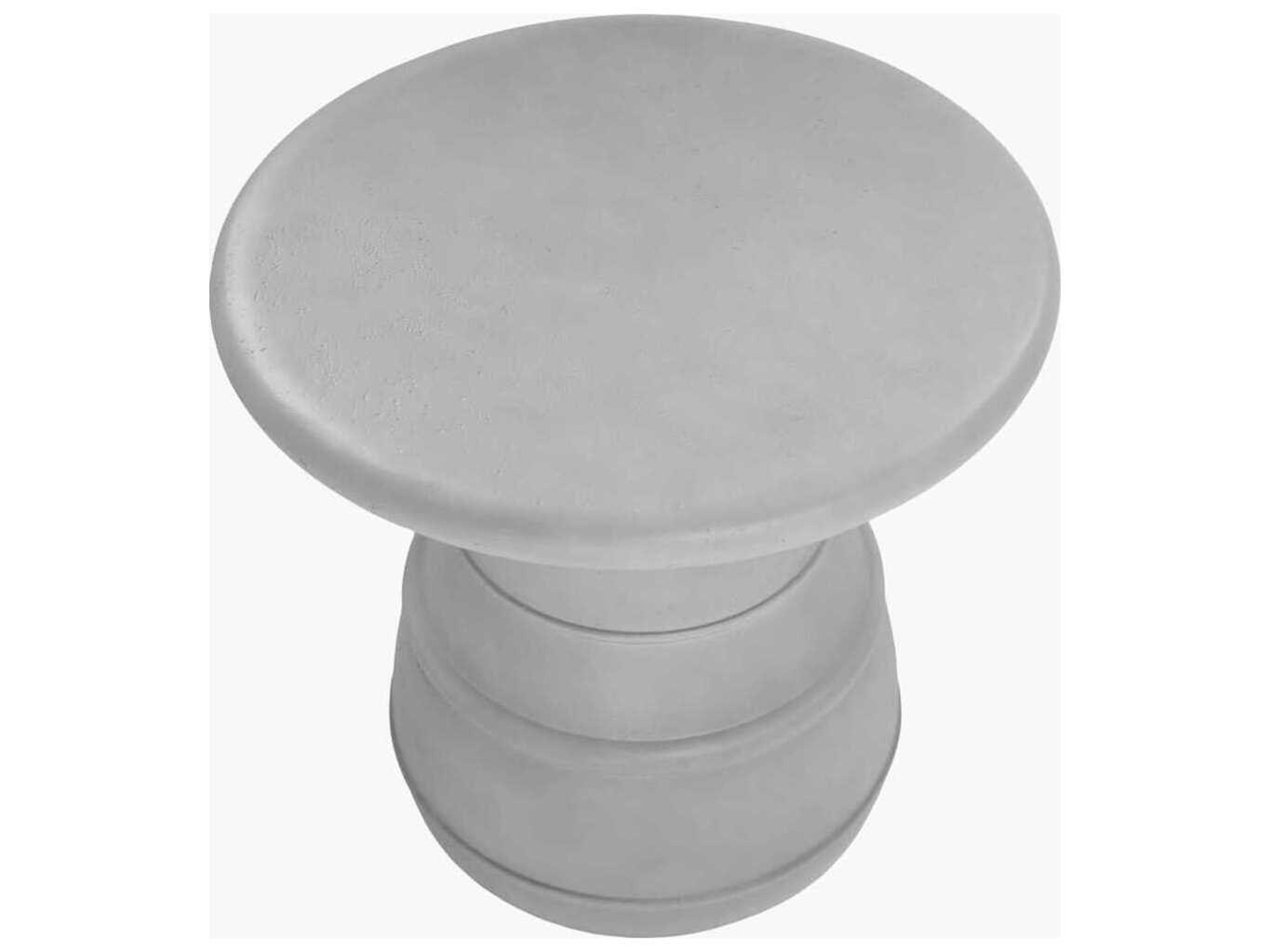 Surya Outdoor Ravenna Light Gray Concrete Round End Table