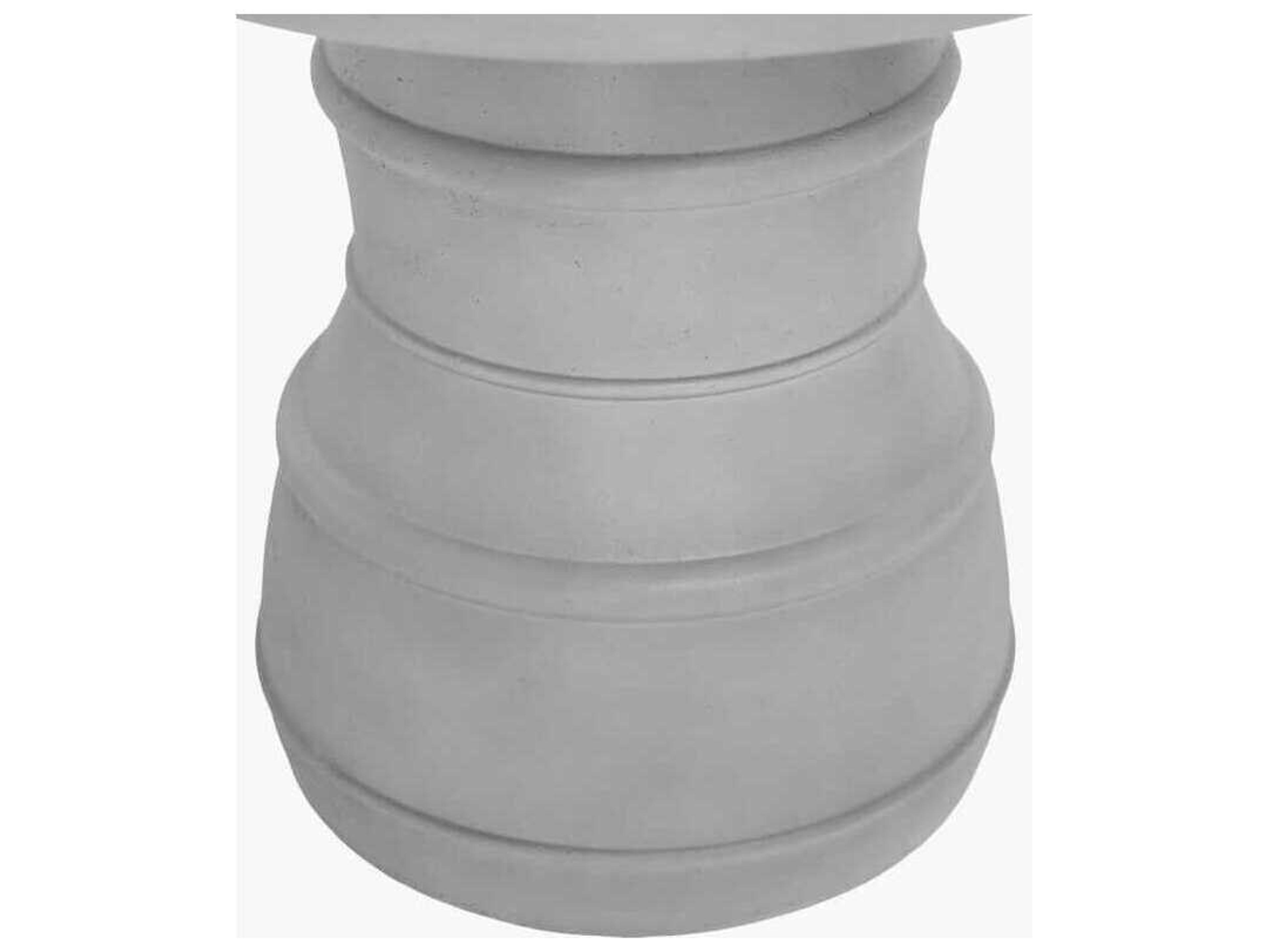 Surya Outdoor Ravenna Light Gray Concrete Round End Table