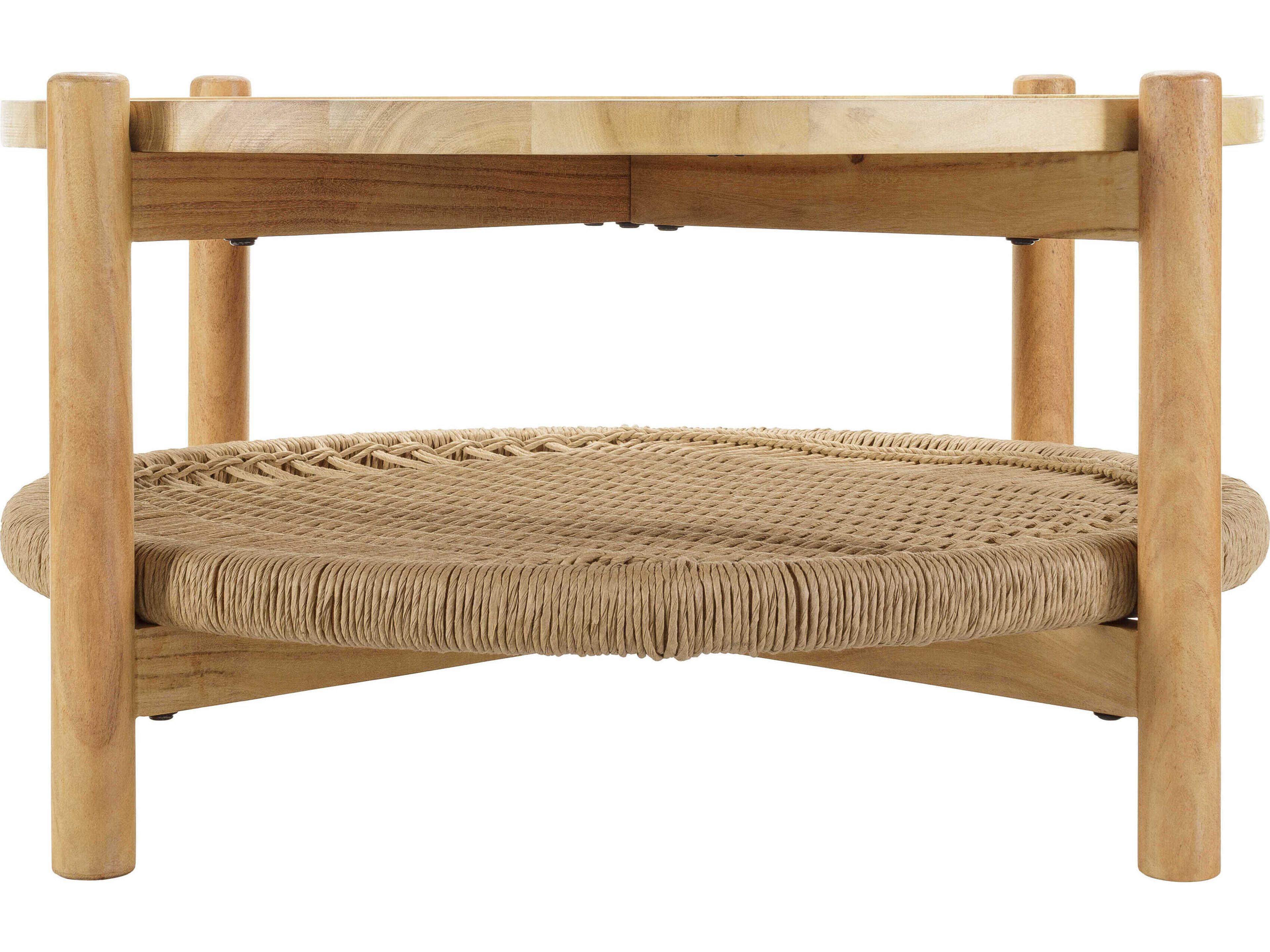 Surya Orly Round Wood Brown Wheat Coffee Table