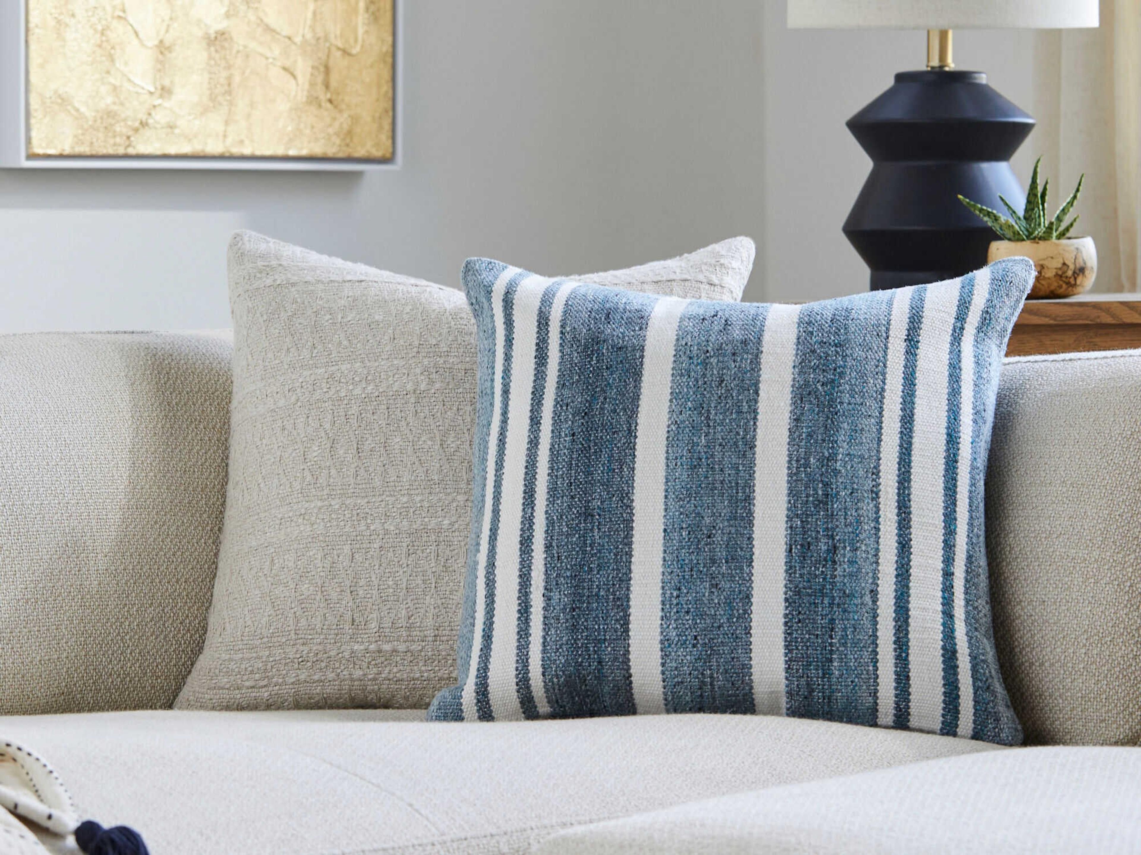 Surya Outdoor Rayer Blue Pillow