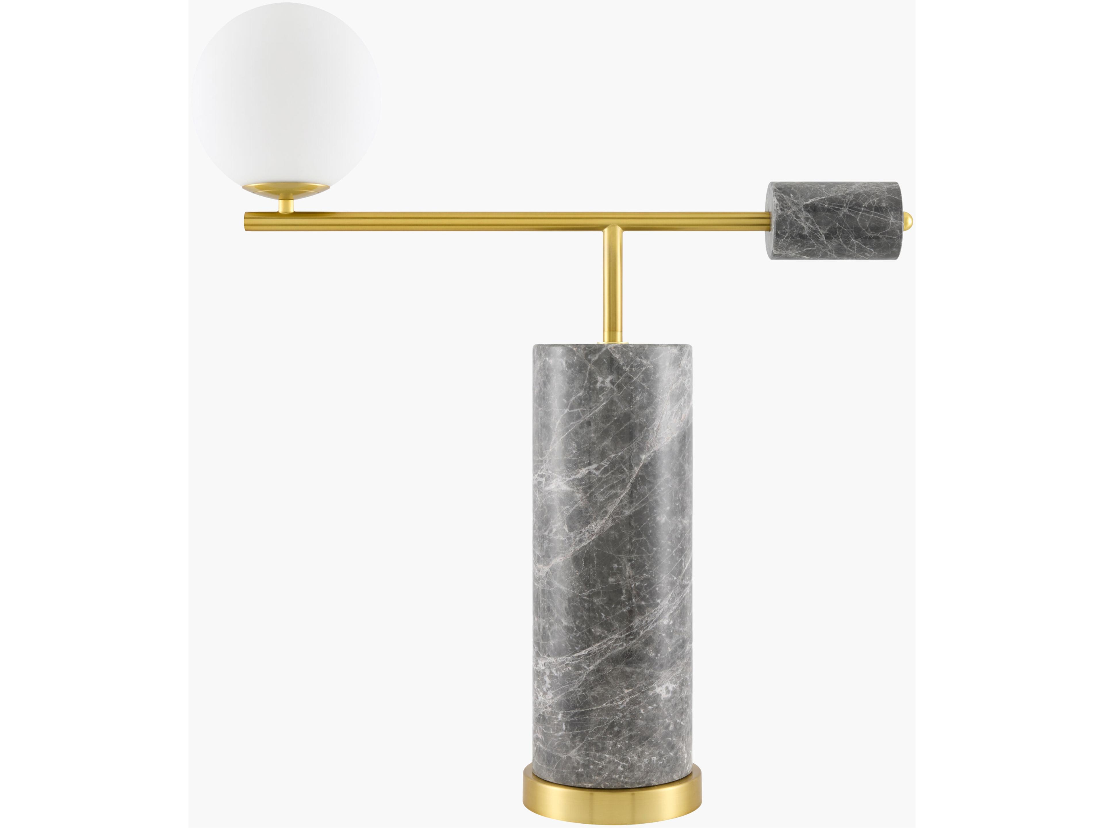 Oslin Gray White Glass Table Lamp