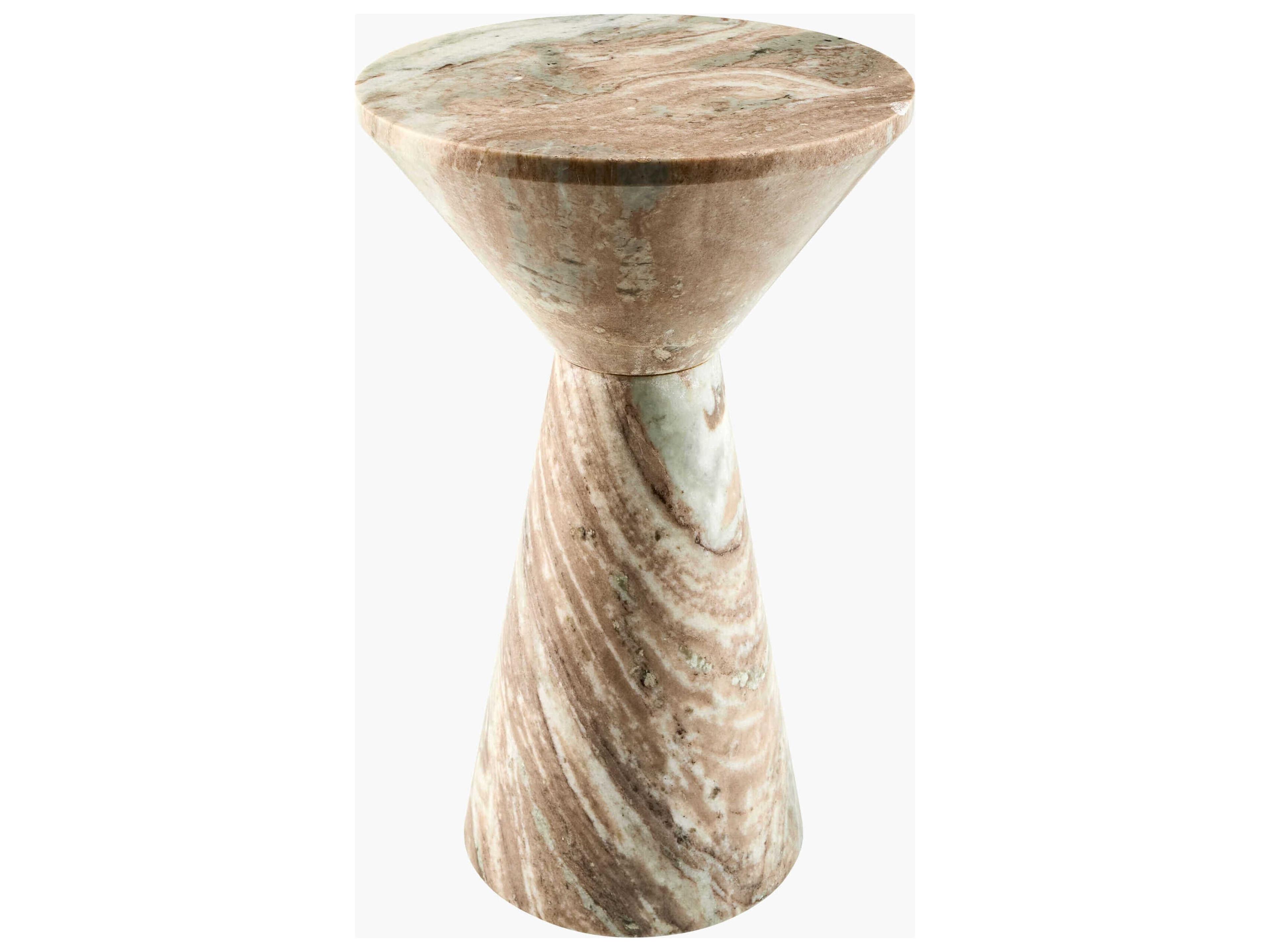 Sonusha Natural Stone Round End Table