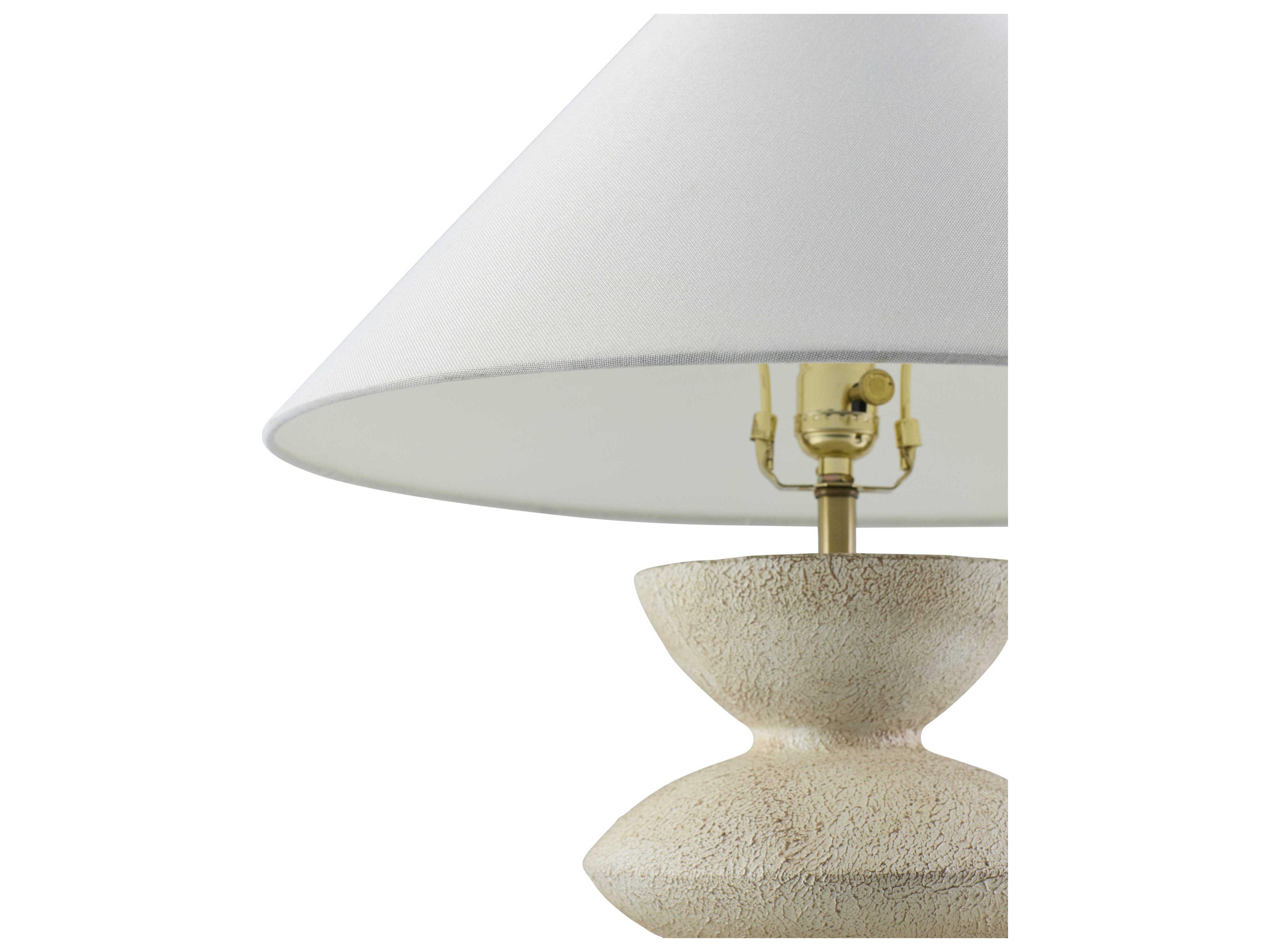 Surya Ostia White Linen Table Lamp